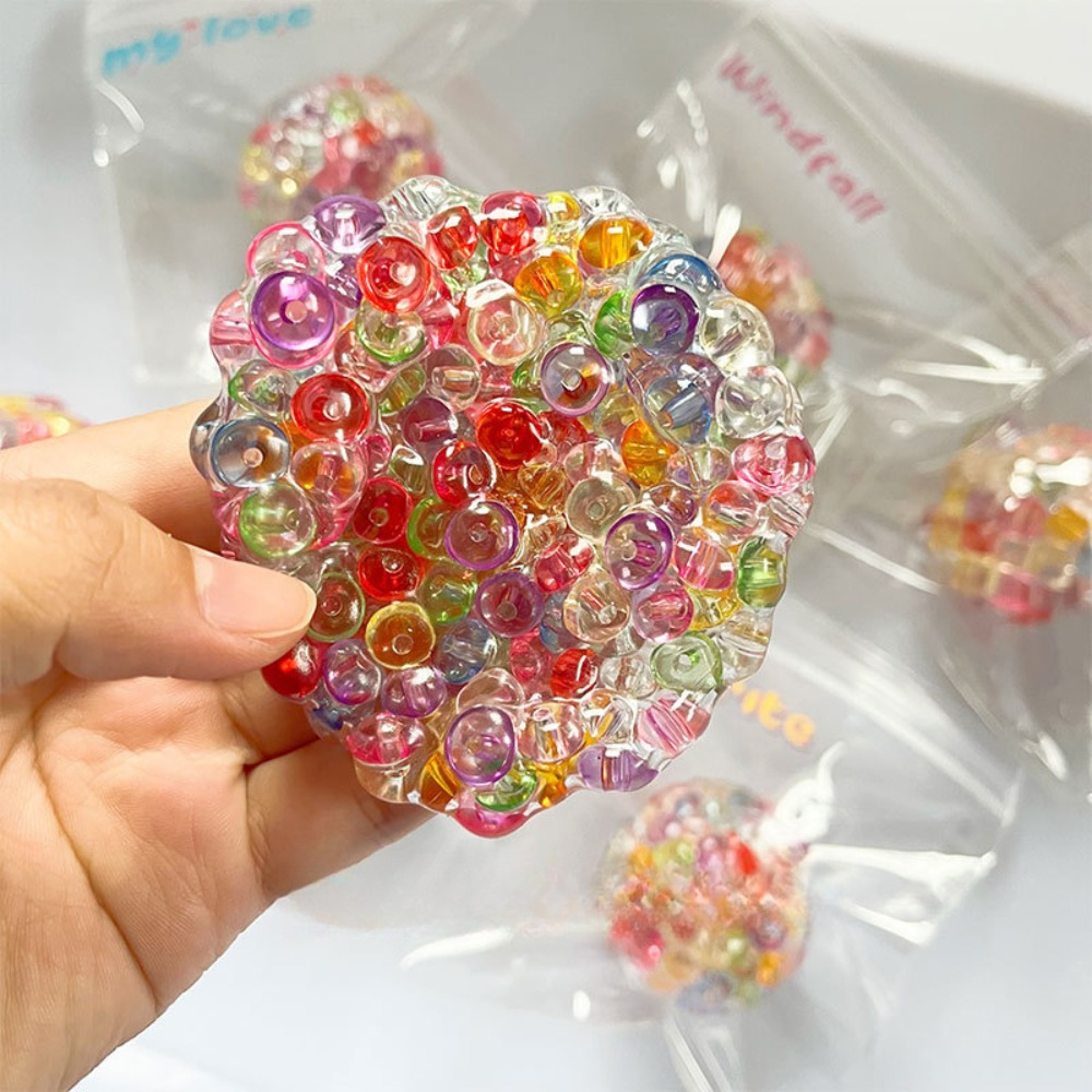 Squishy Balls Stress Relief Toy,Super Soft Ice Beads Sensory Fidget Toy for Kids &Adults,Anxiety Relaxation Squeeze ball – view 2