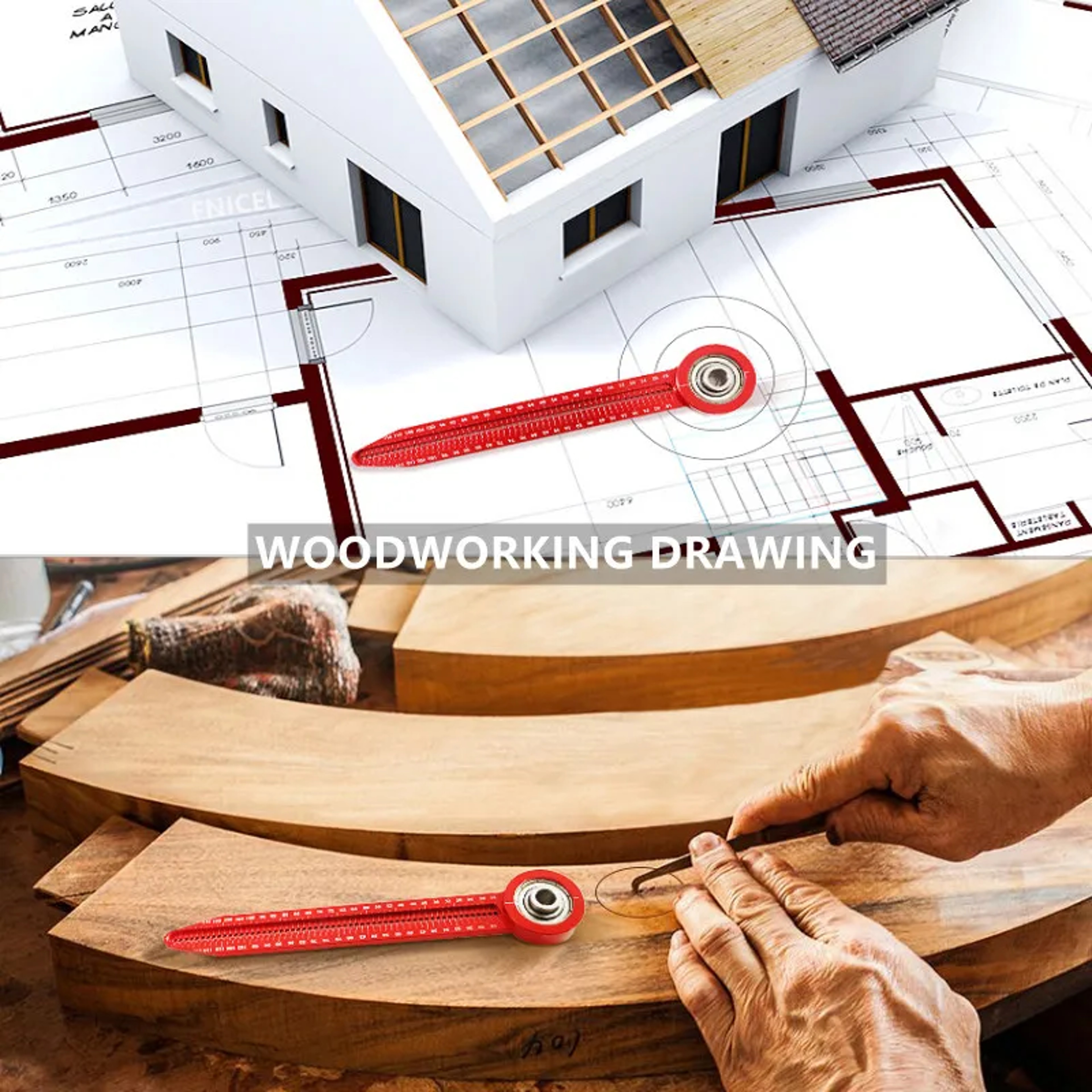 Precision Drawing Measurement Tool,Fixed Point Marker & Adjustable Circular Ruler for Woodworking,Drafting, DIY Projects – view 5