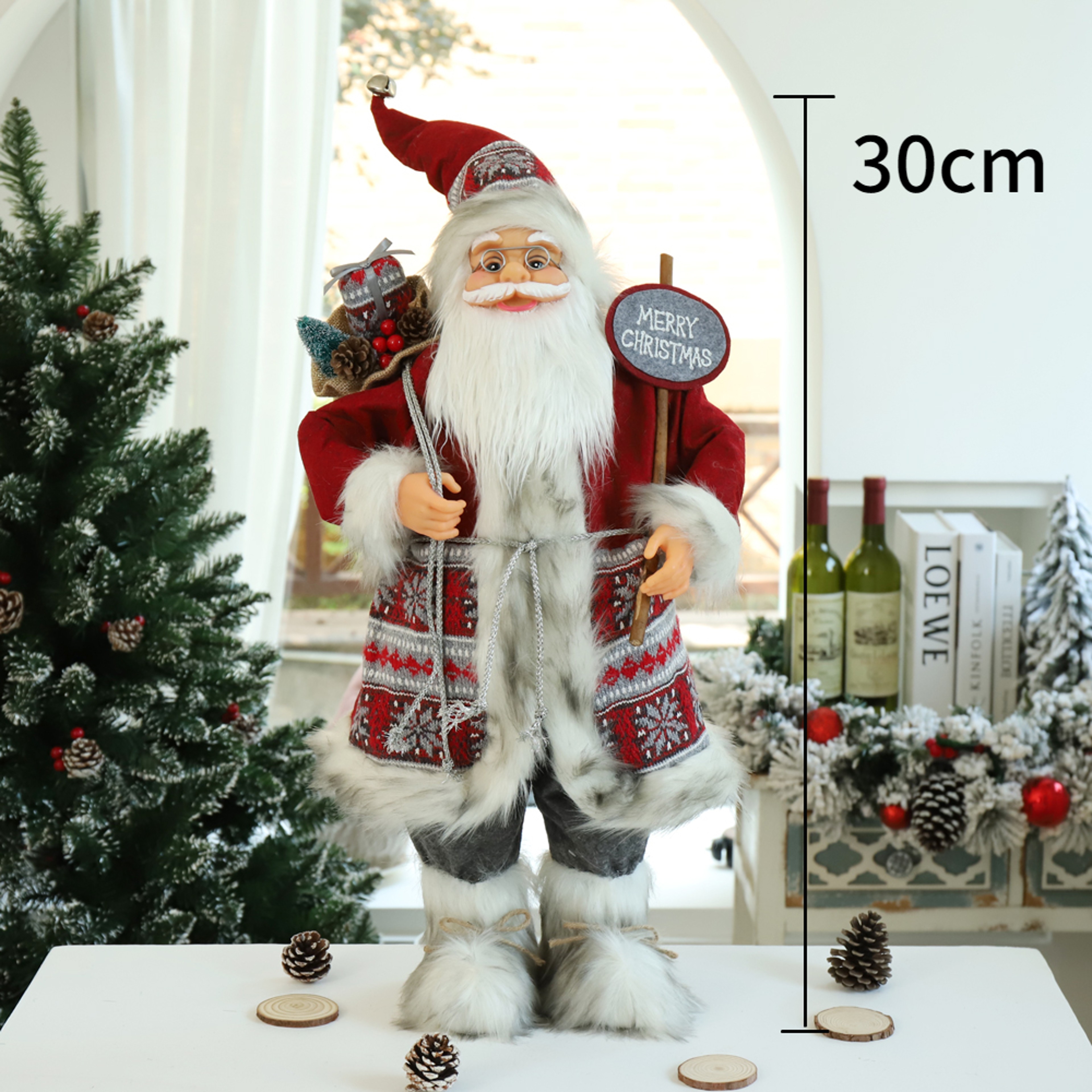Santa Claus Christmas Decorations, Layout Window Decoration, Holiday Decoration Ornaments – view 12