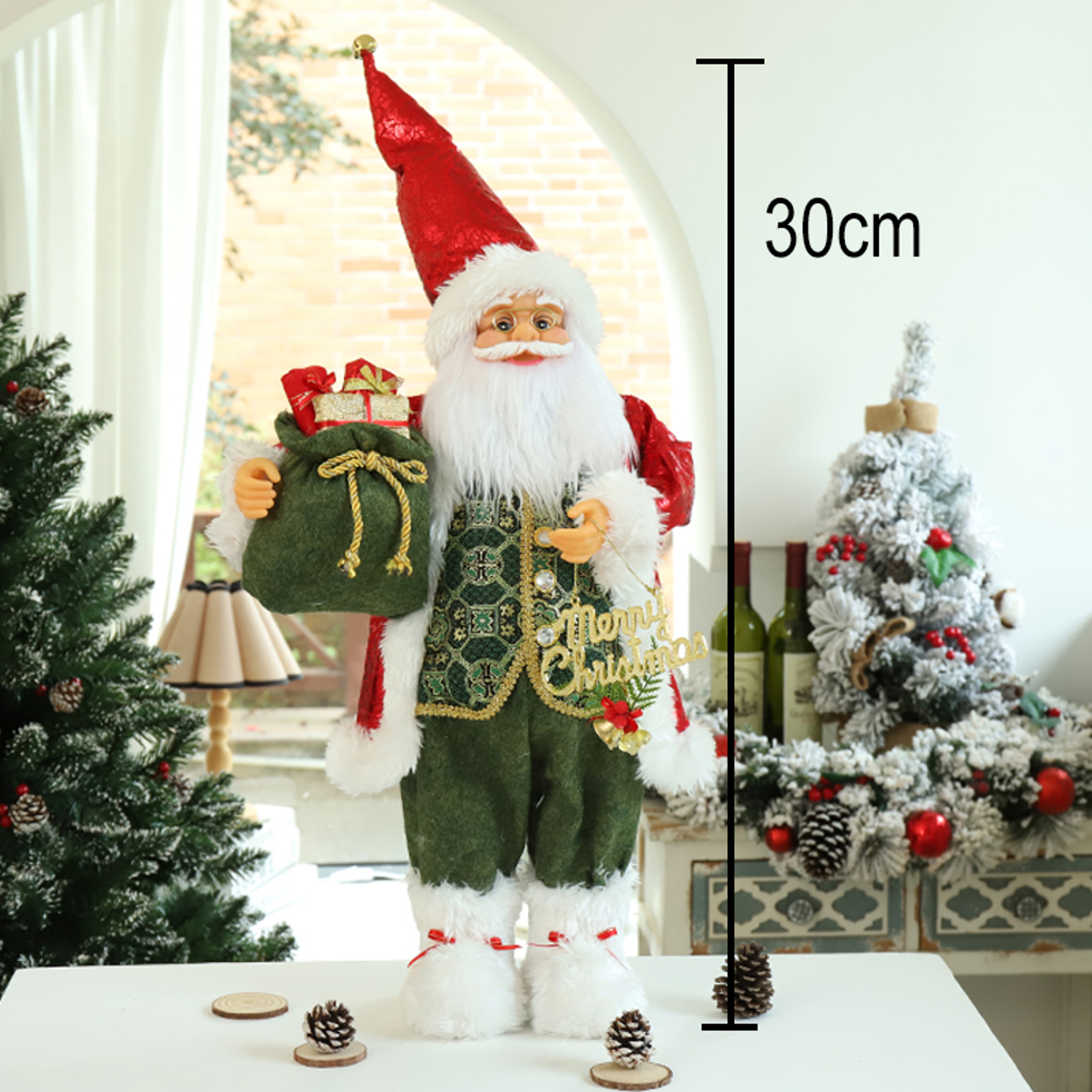 Santa Claus Christmas Decorations, Layout Window Decoration, Holiday Decoration Ornaments – view 24