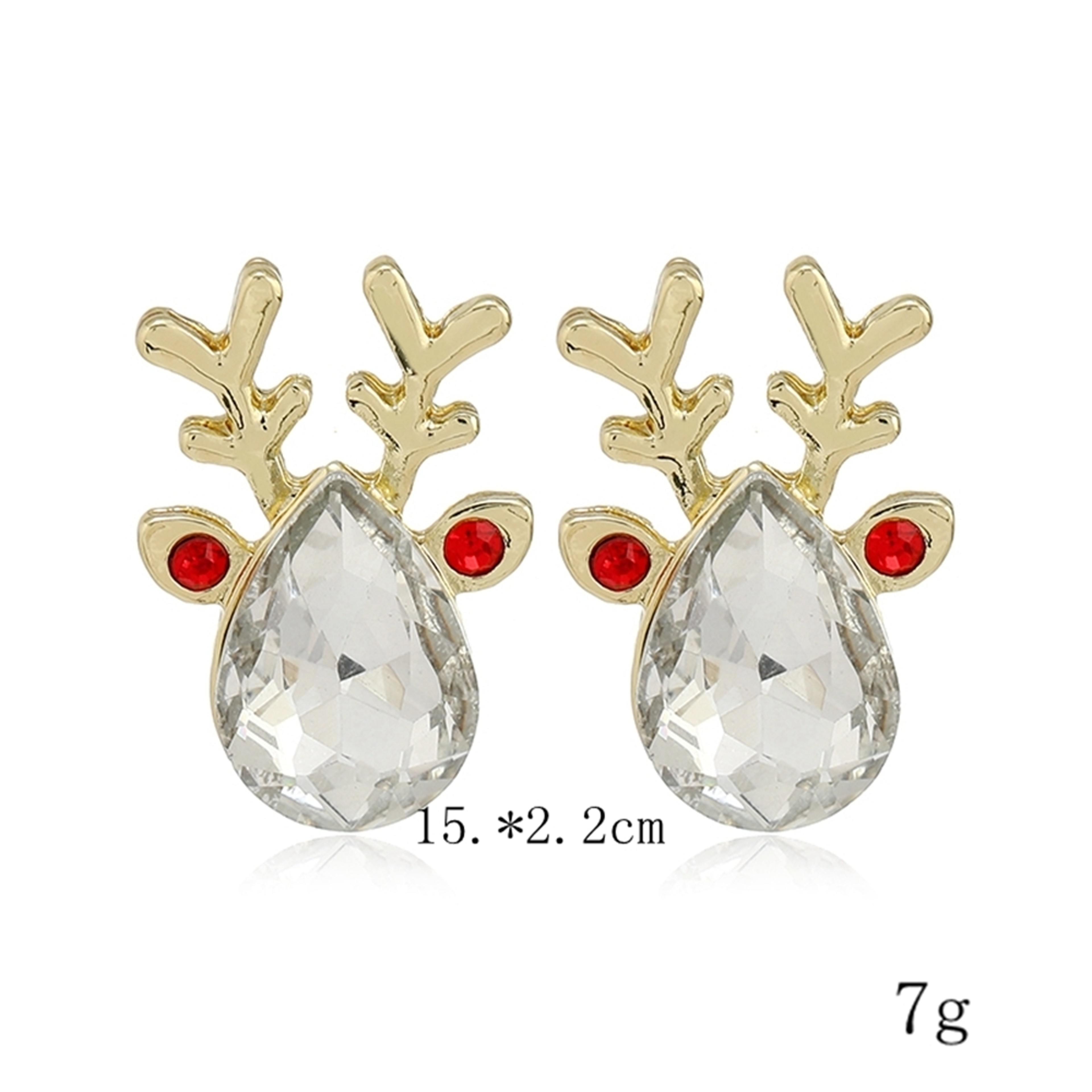 Pearl Snowflake Bell Elk Christmas Jewelry Accessories, New Trendy Rhinestone Imitation Christmas Hat Stud Earrings – view 11