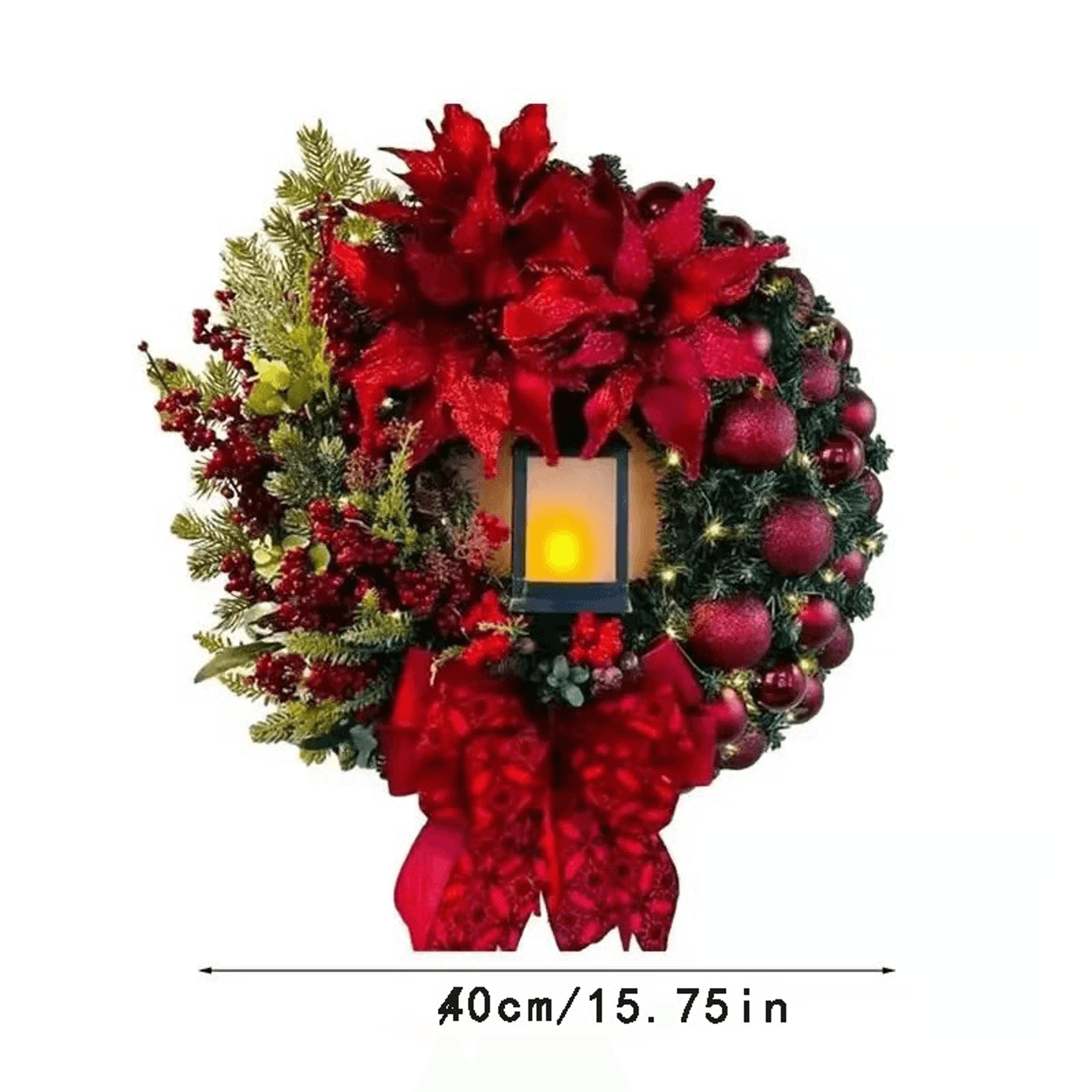 Elegant Christmas wreath with soft light