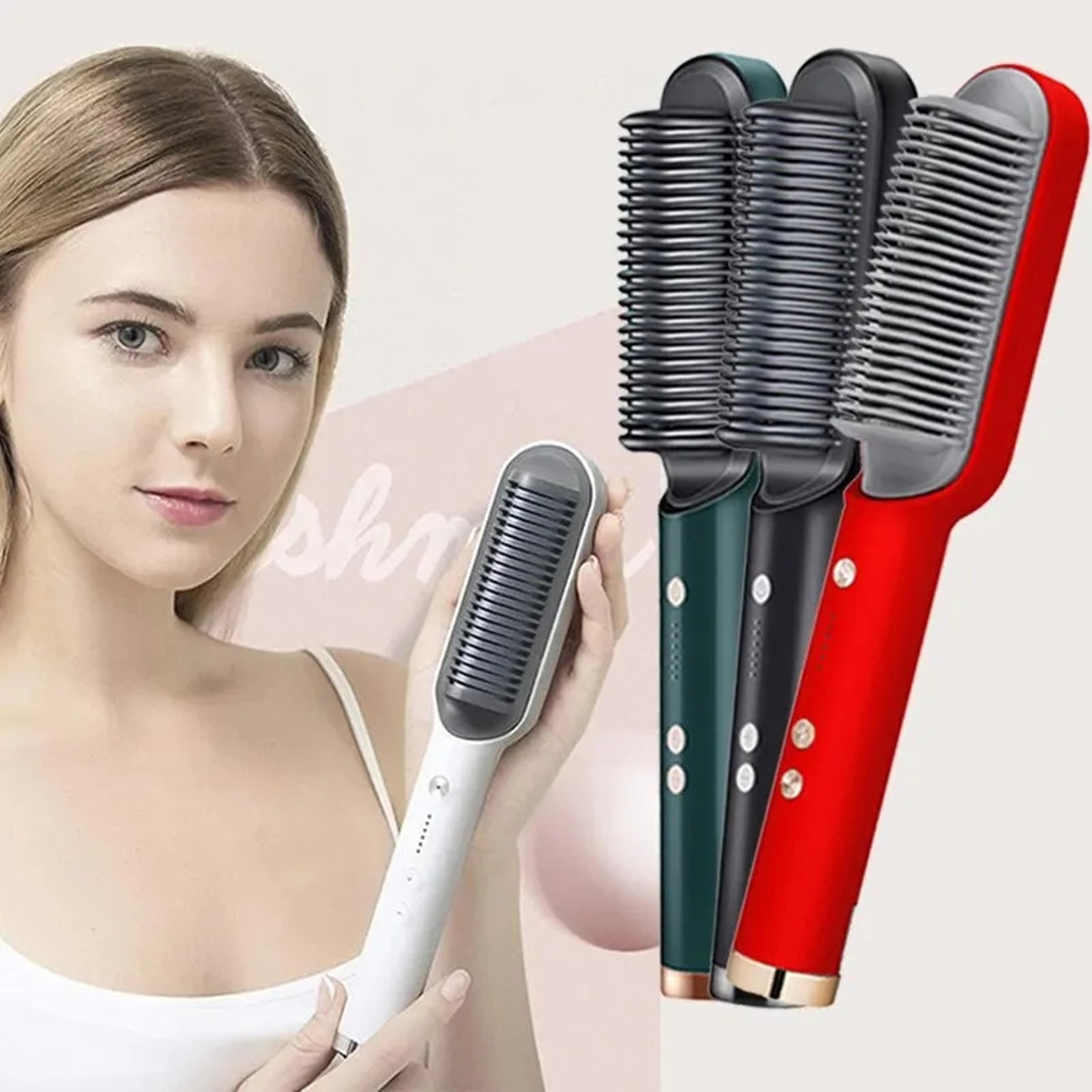 Mini Hair Straightener Brush Comb – Portable hair straightener brush for Fast Styling – view 1