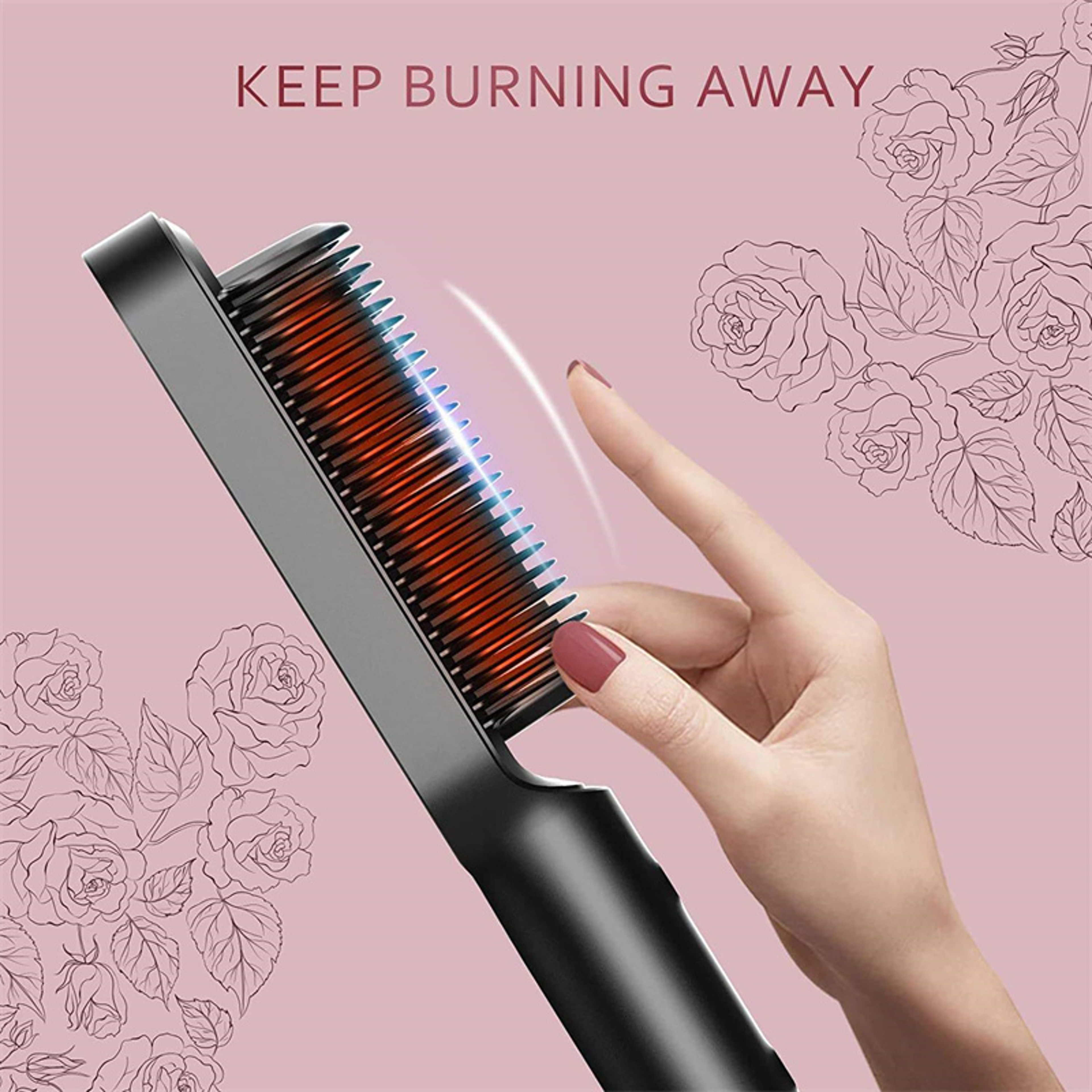 Mini Hair Straightener Brush Comb – Portable hair straightener brush for Fast Styling – view 2