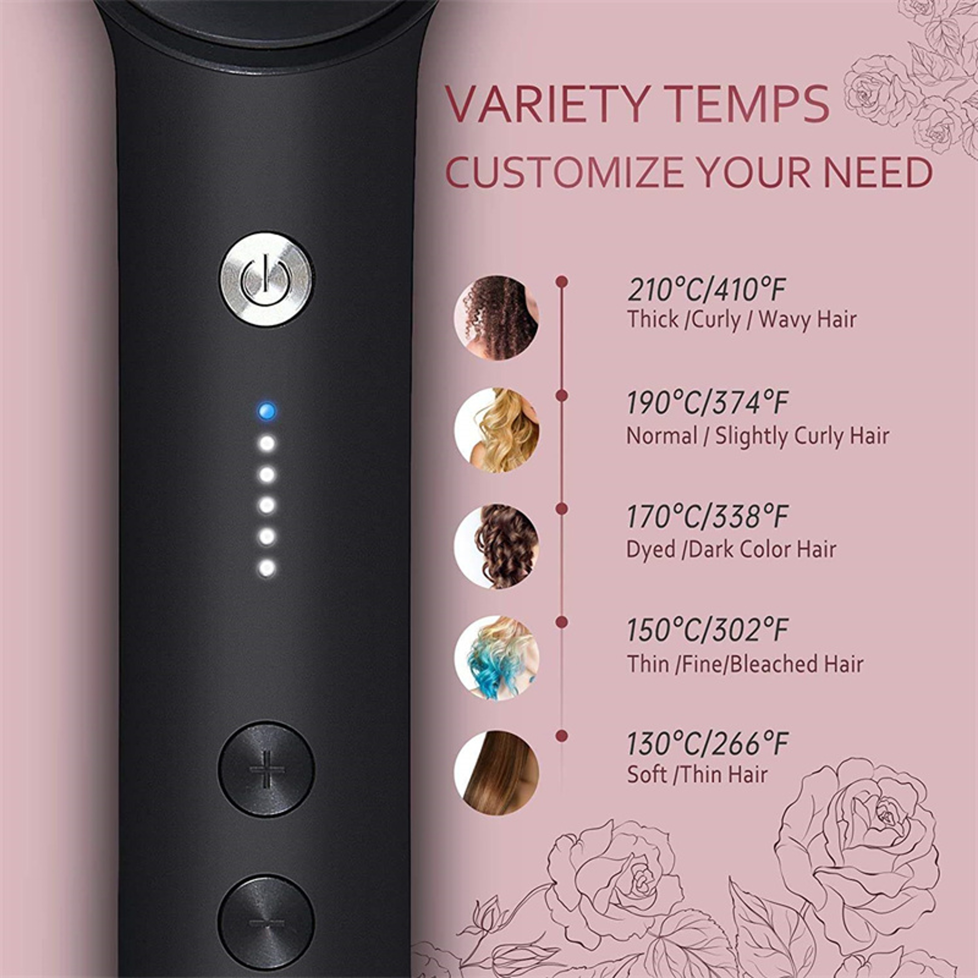 Mini Hair Straightener Brush Comb – Portable hair straightener brush for Fast Styling – view 3