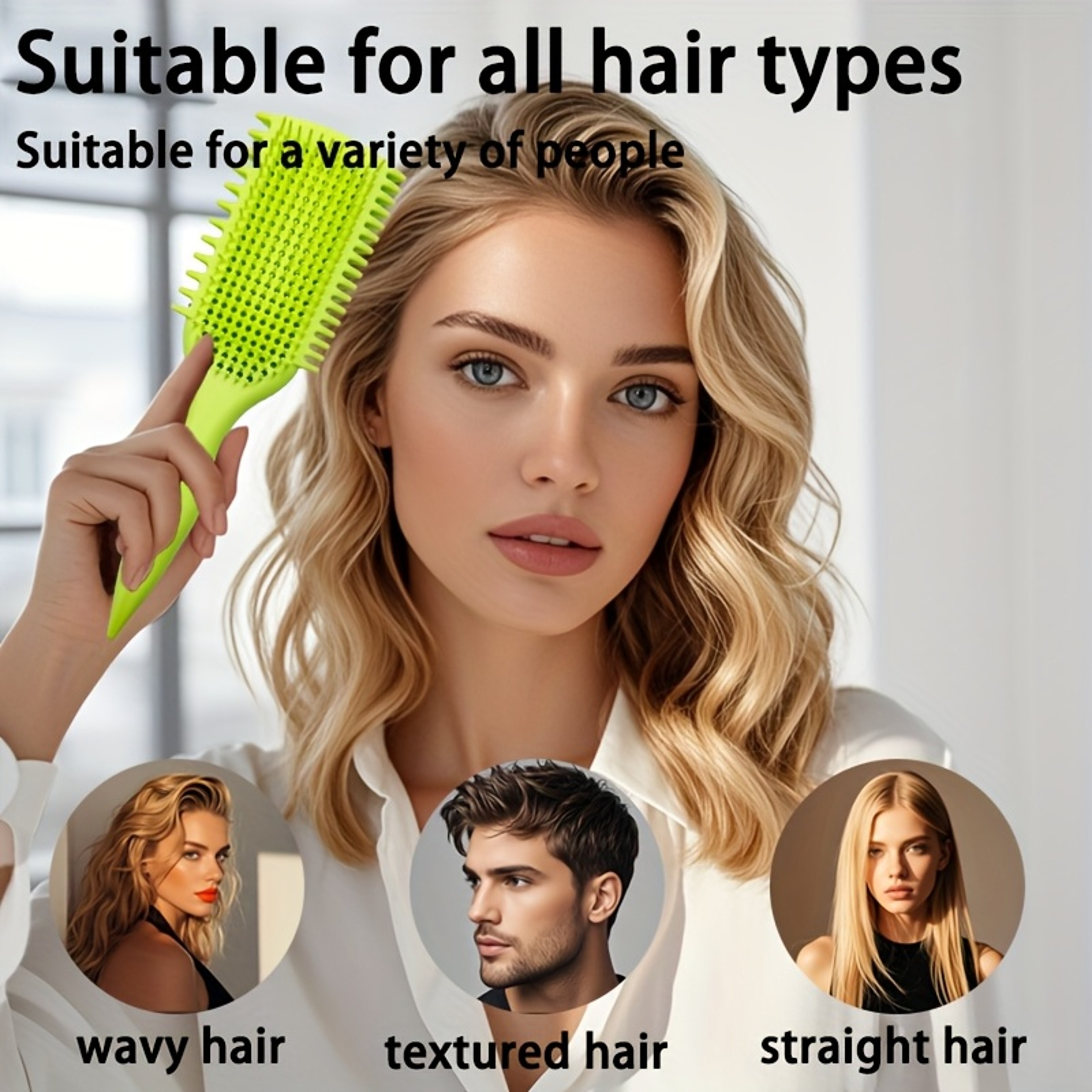Bouncy Curling Hair Brush Detangling Comb With Scalp Massage For Wet Dry Styling 1