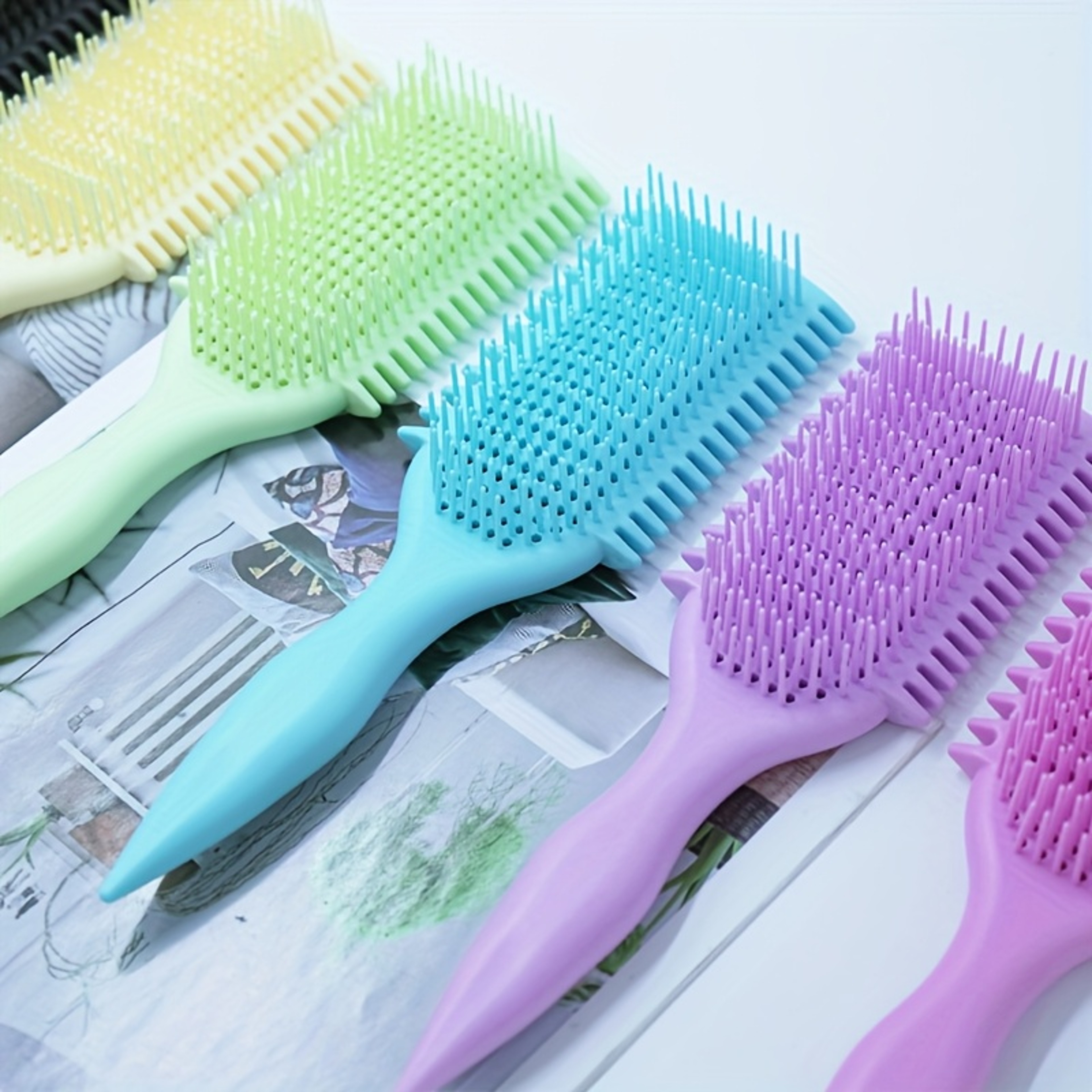 Bouncy Curling Hair Brush Detangling Comb With Scalp Massage For Wet Dry Styling 3