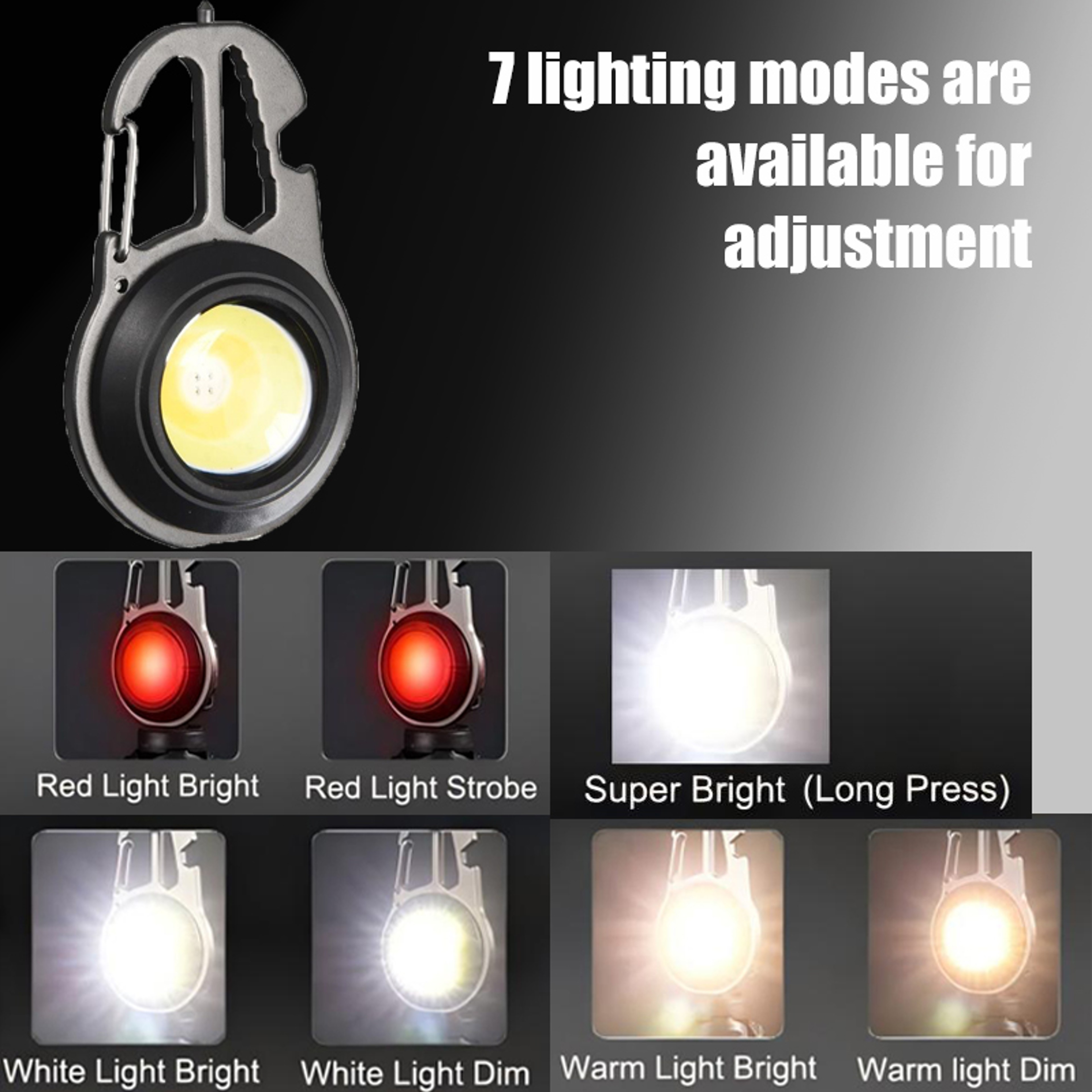 Rechargeable Mini Keychain Flashlight COB LED Portable Work Light for Camping Emergency Repair – view 3