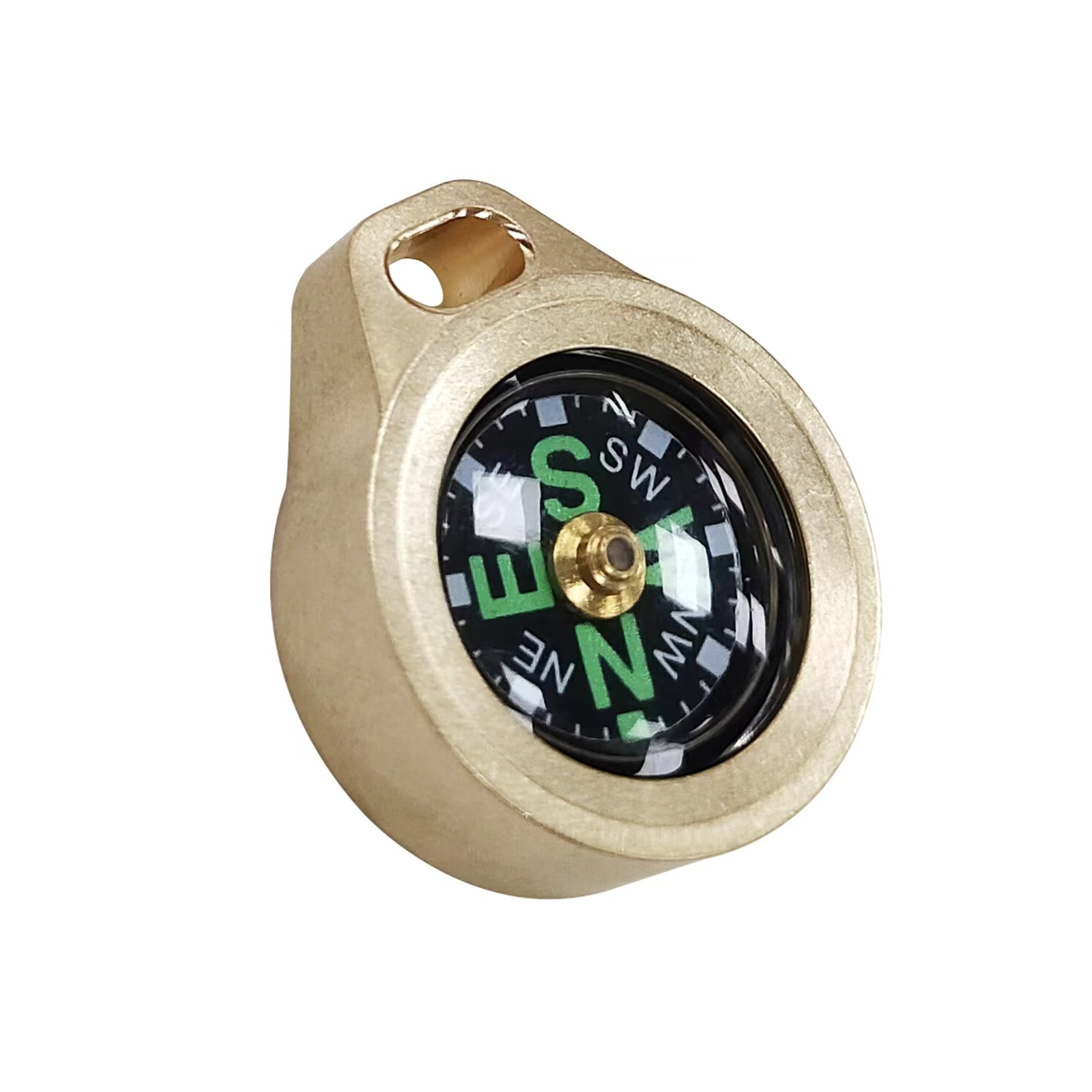 Brass Pocket Compass Keychain Mini survival compass for Camping Hiking Outdoor Navigation – view 5