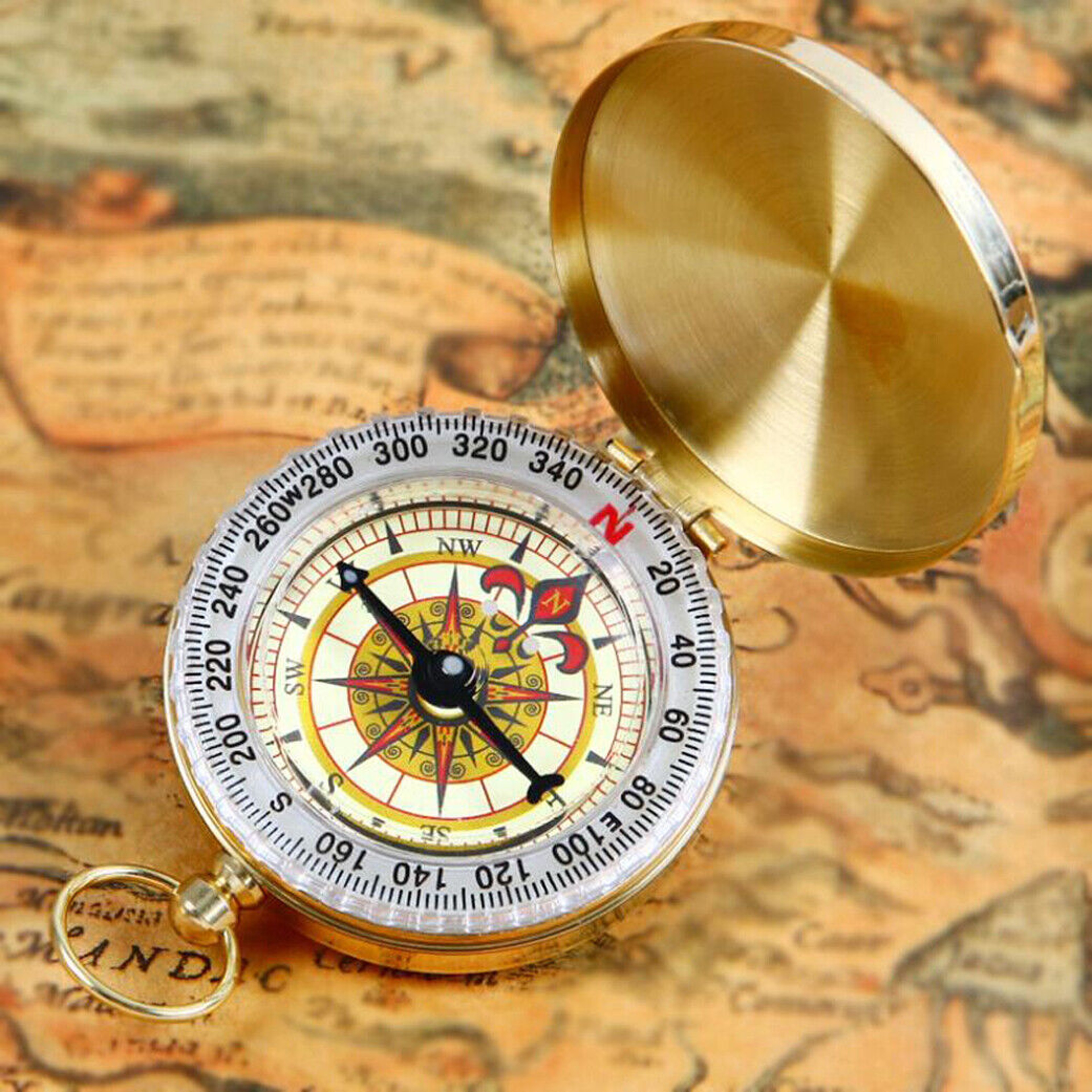 Vintage Pocket Watch Compass with Luminous Dial for Hiking & Outdoor Navigation – view 3