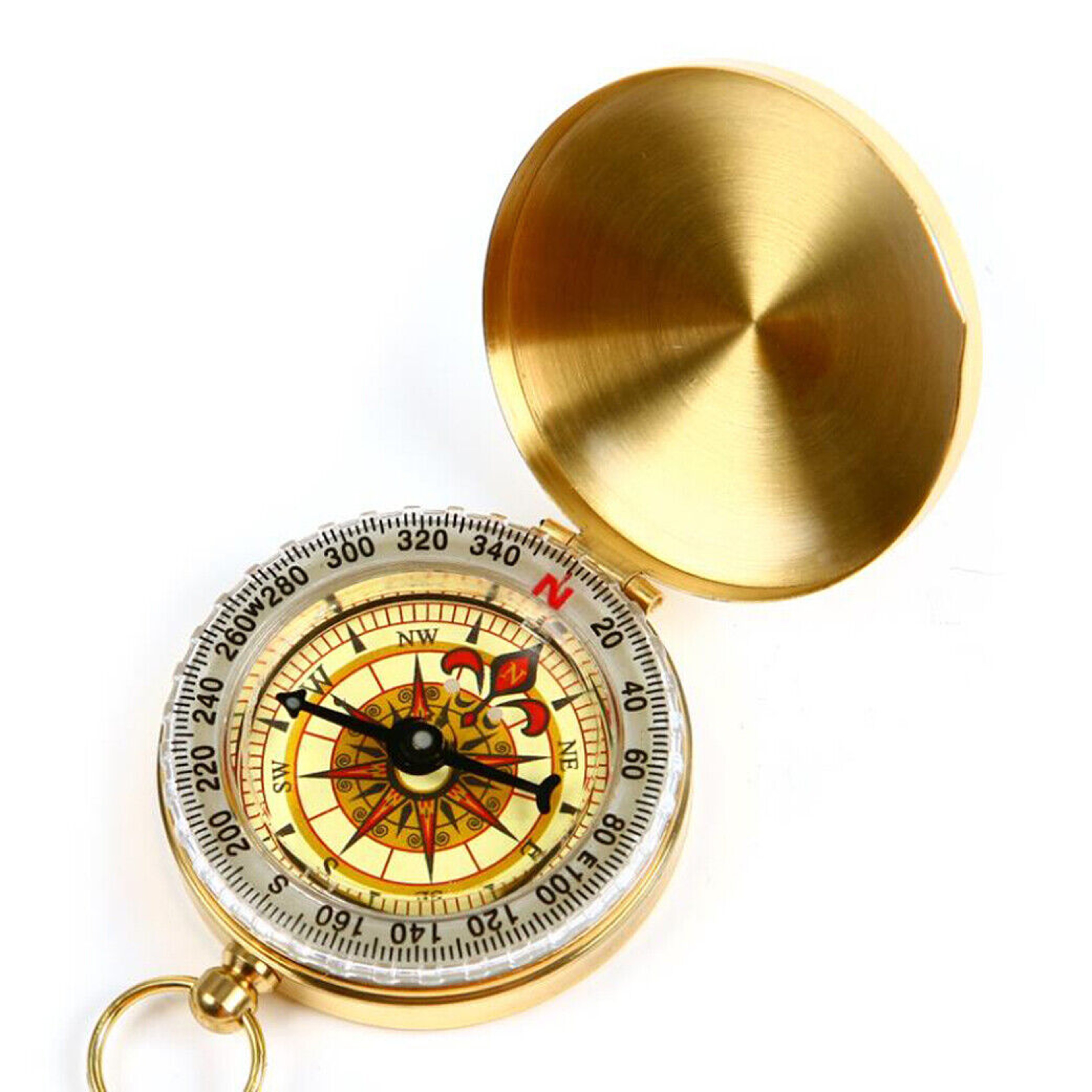 Vintage Pocket Watch Compass with Luminous Dial for Hiking & Outdoor Navigation – view 6