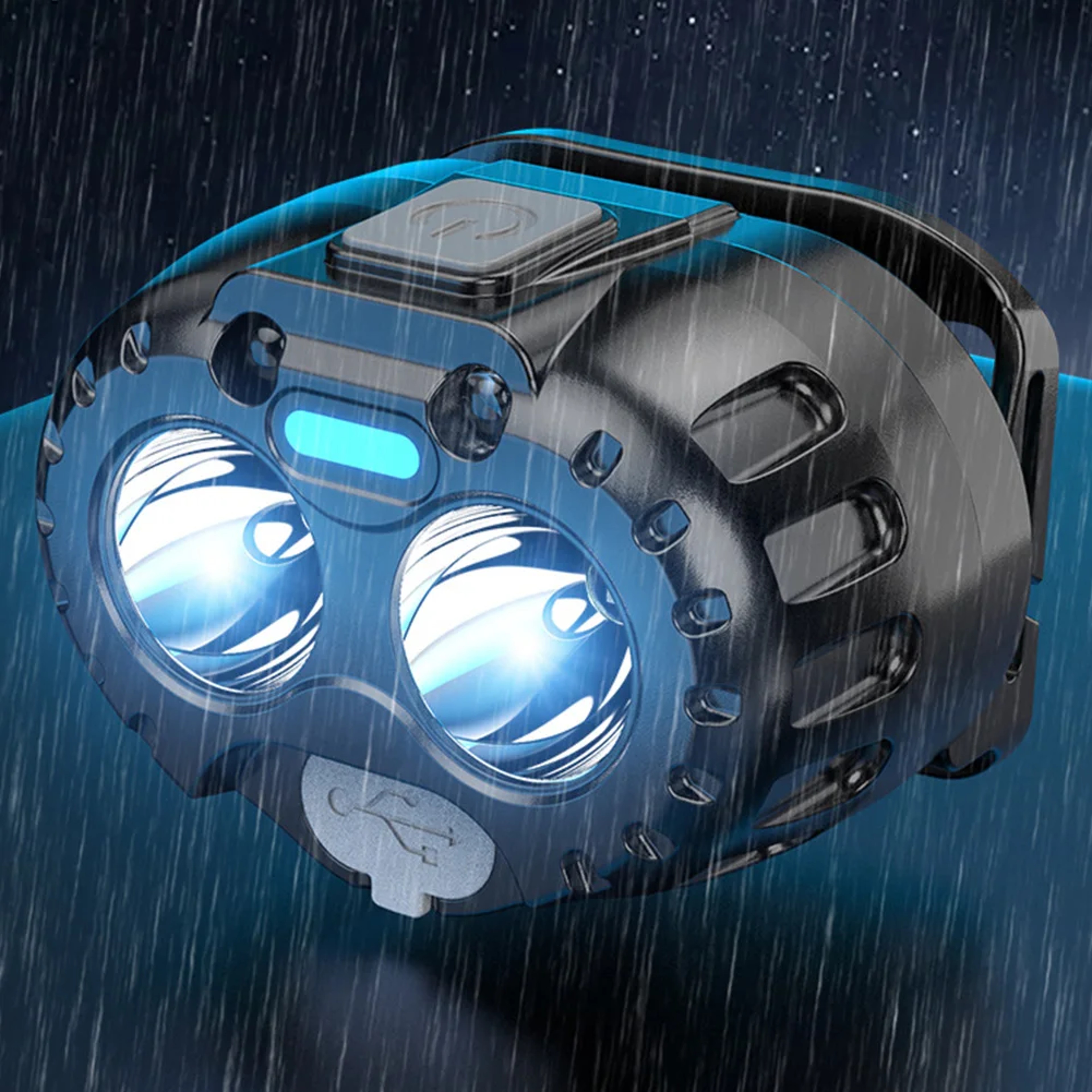 Rechargeable LED Headlamp with Gesture Control Waterproof Outdoor Headlight – view 2