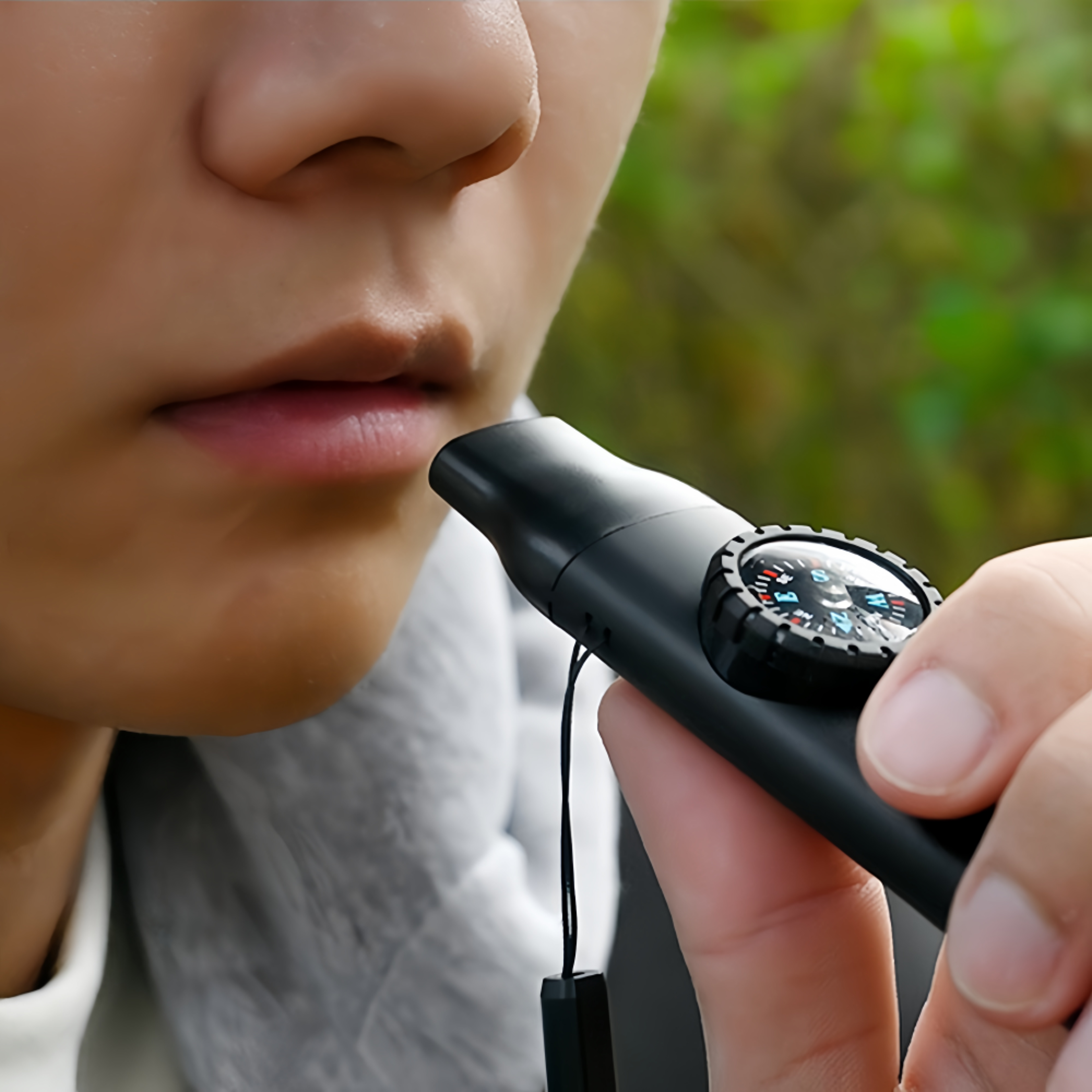 Survival Whistle with Compass Thermometer Flashlight for Hiking Emergency Kit – view 3