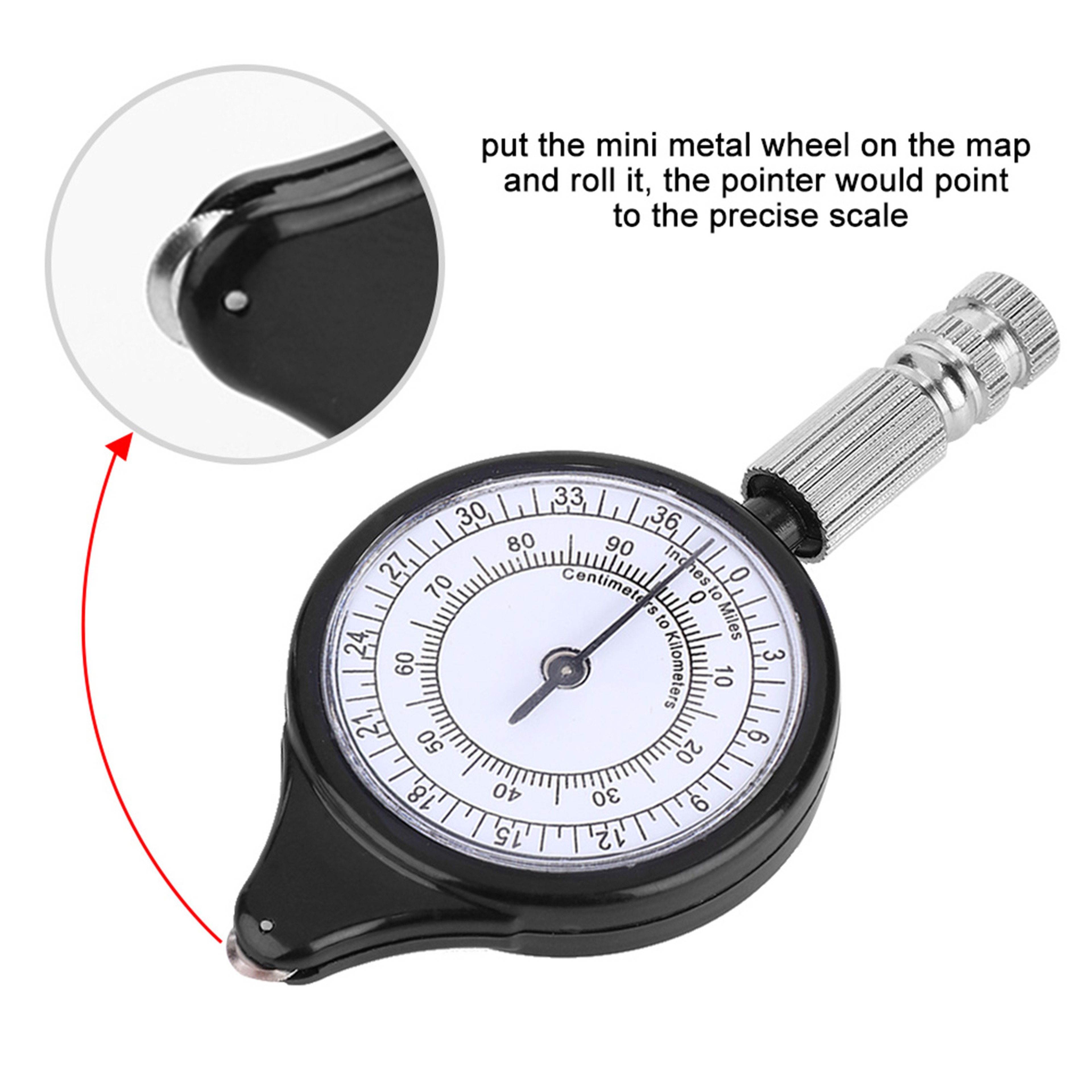 Precision Map Measurer Wheel  Portable Map Measuring Tool for Accurate Distance Calculation – view 3
