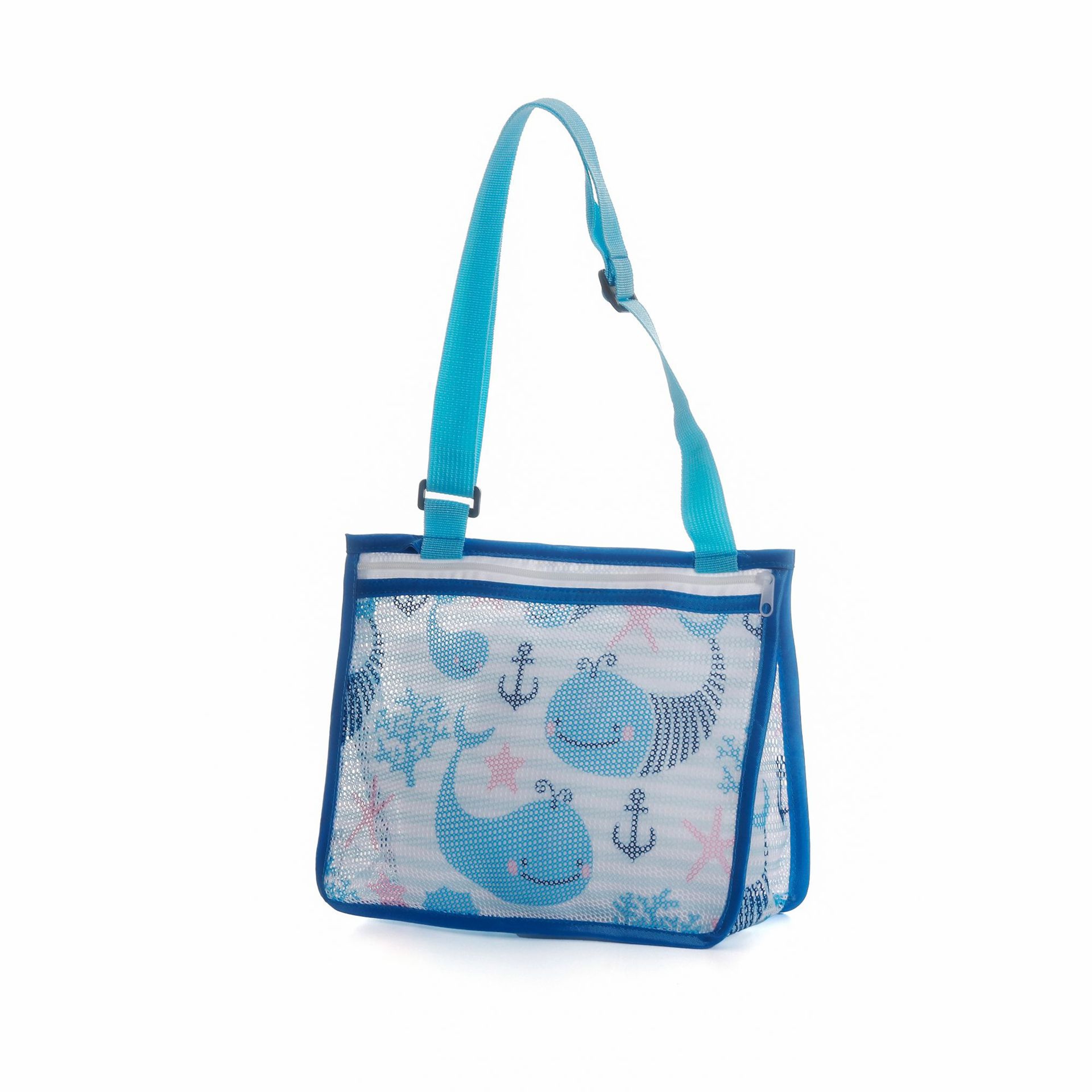 Kids Mesh Beach Bag For Shell Collecting Colorful Lightweight Beach Toy Storage Bag 10