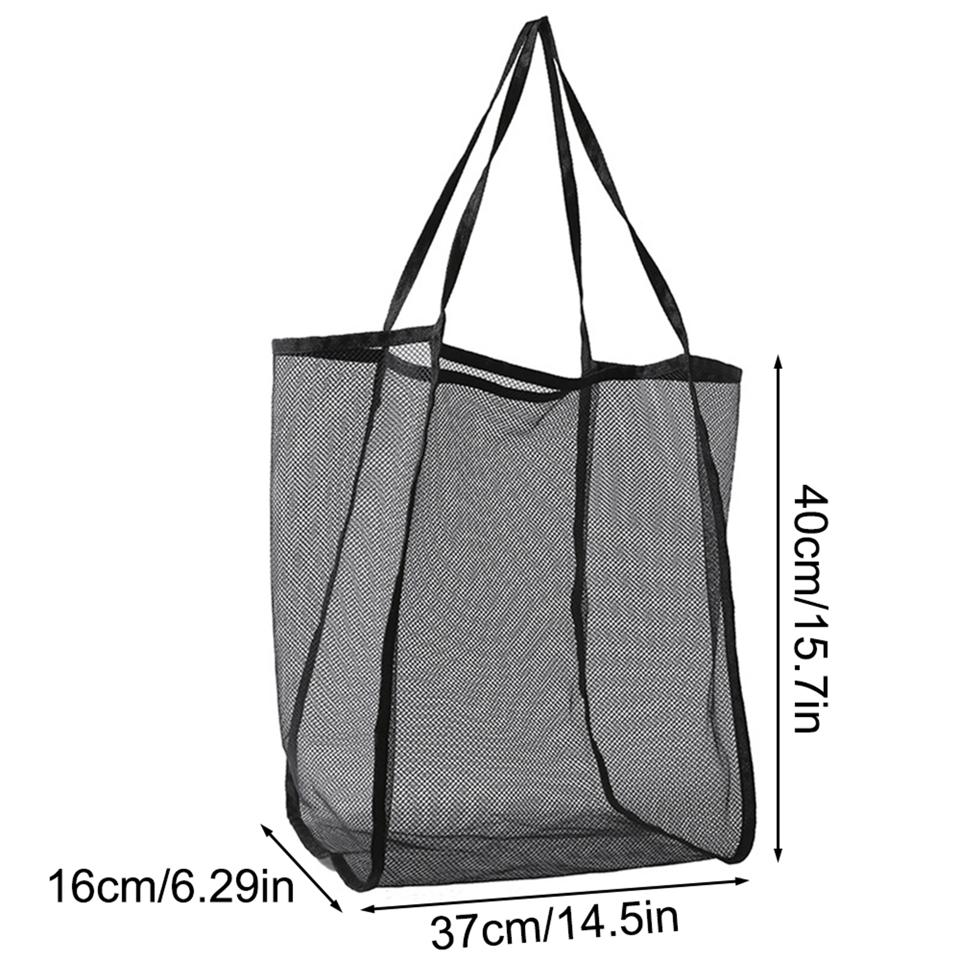 Lightweight Mesh Beach Bag Large Capacity Transparent Tote for Shopping Gym Travel – view 6