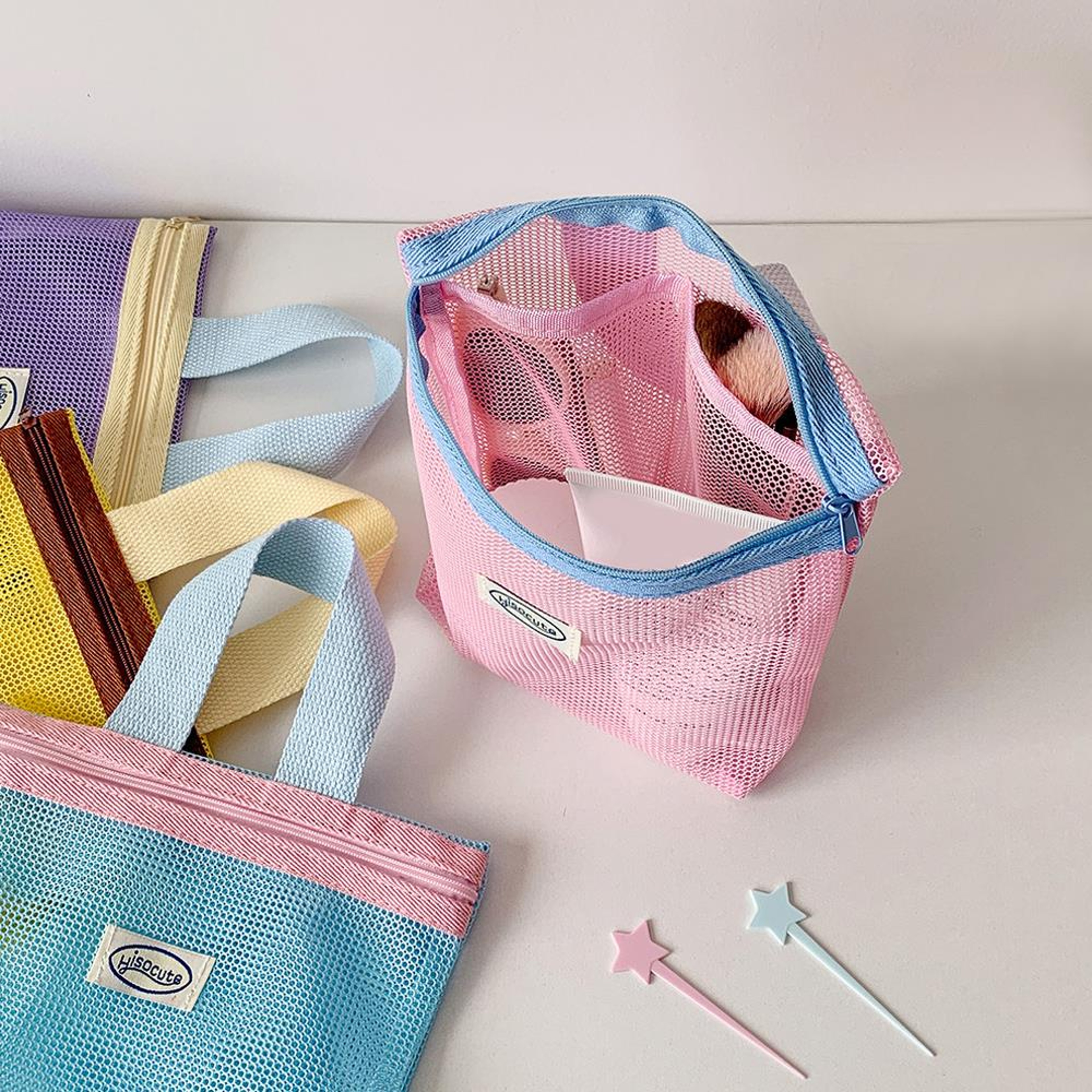 Korean Style Mini Tote Organizer  Portable Makeup Pouch  Travel Storage Bag For Everyday Essentials 2