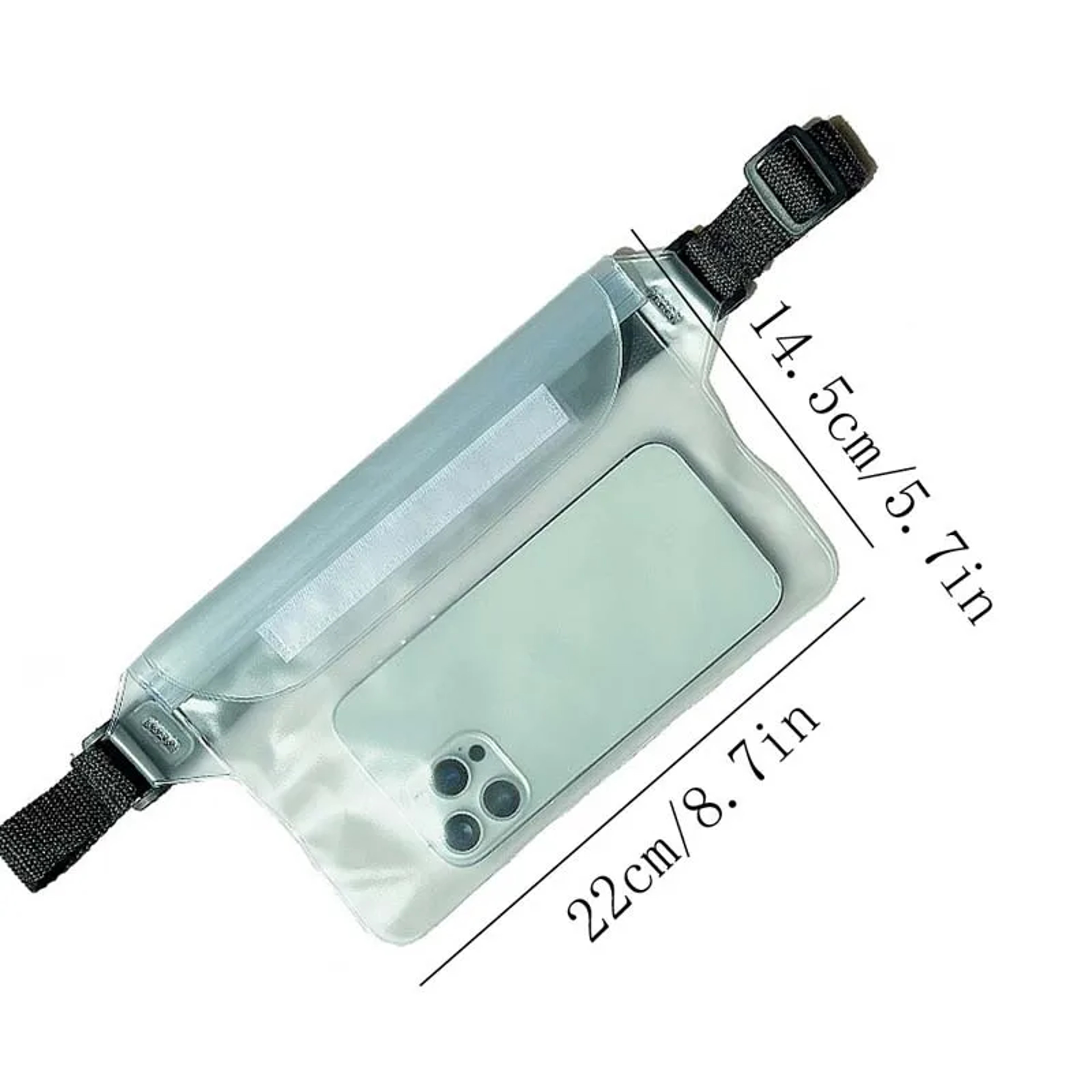 Waterproof Phone Waist Pouch with Adjustable Strap for Swimming Beach Travel – view 2