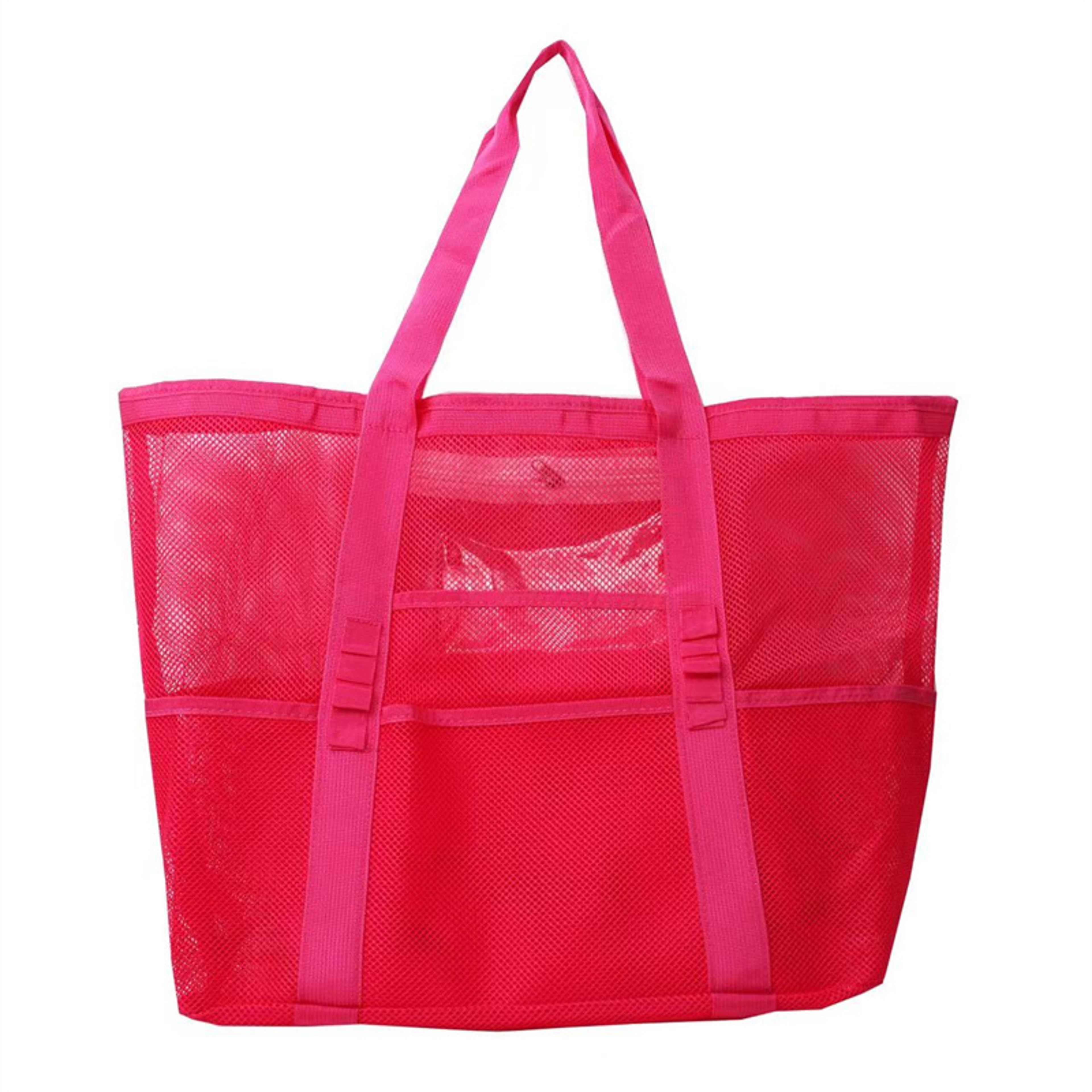 Large Capacity Mesh Beach Bag With Pockets Durable SandFree Organizer Tote 5