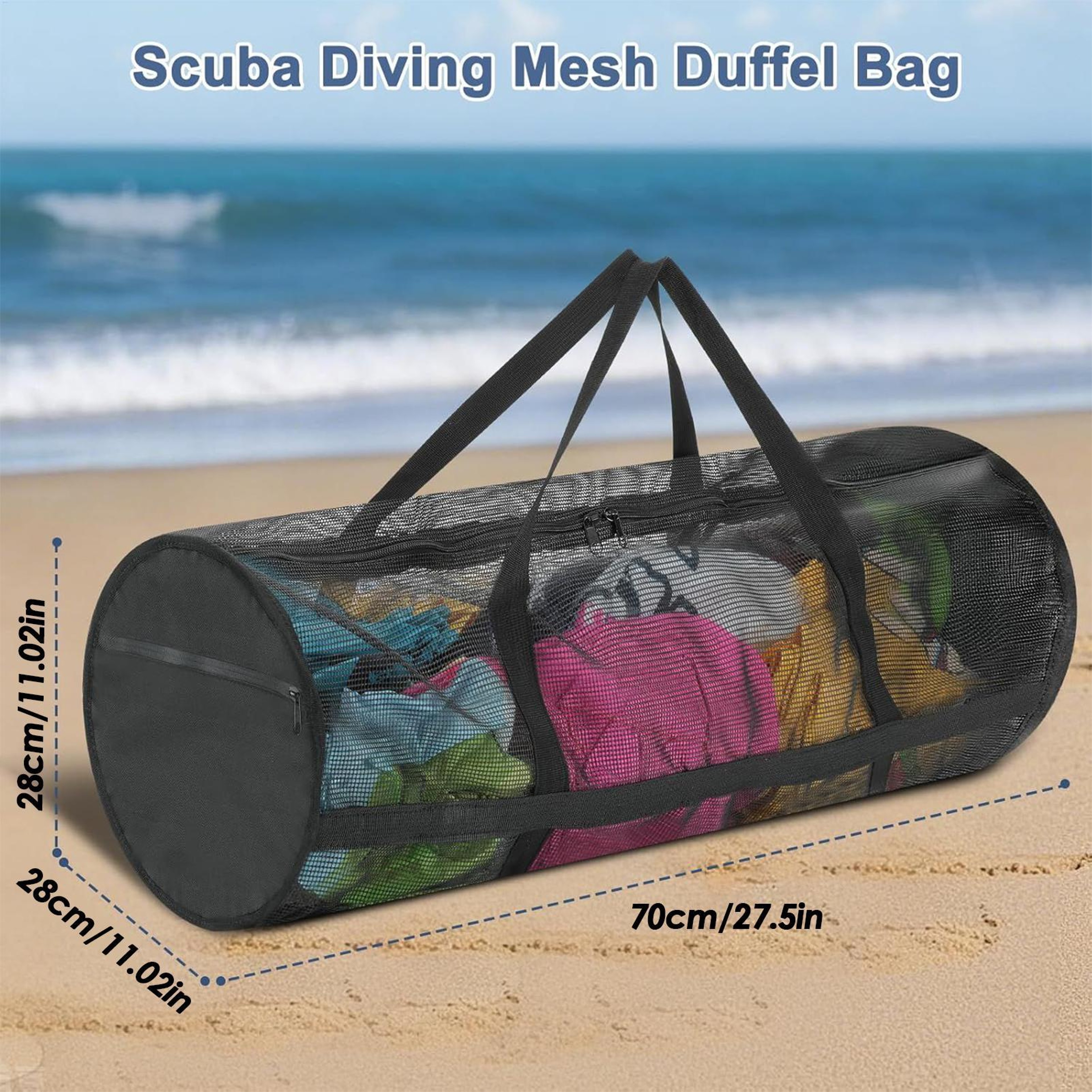 Portable Mesh Dive Bag Large Foldable Snorkel Gear Duffle For Travel Gym  Water Sports 4