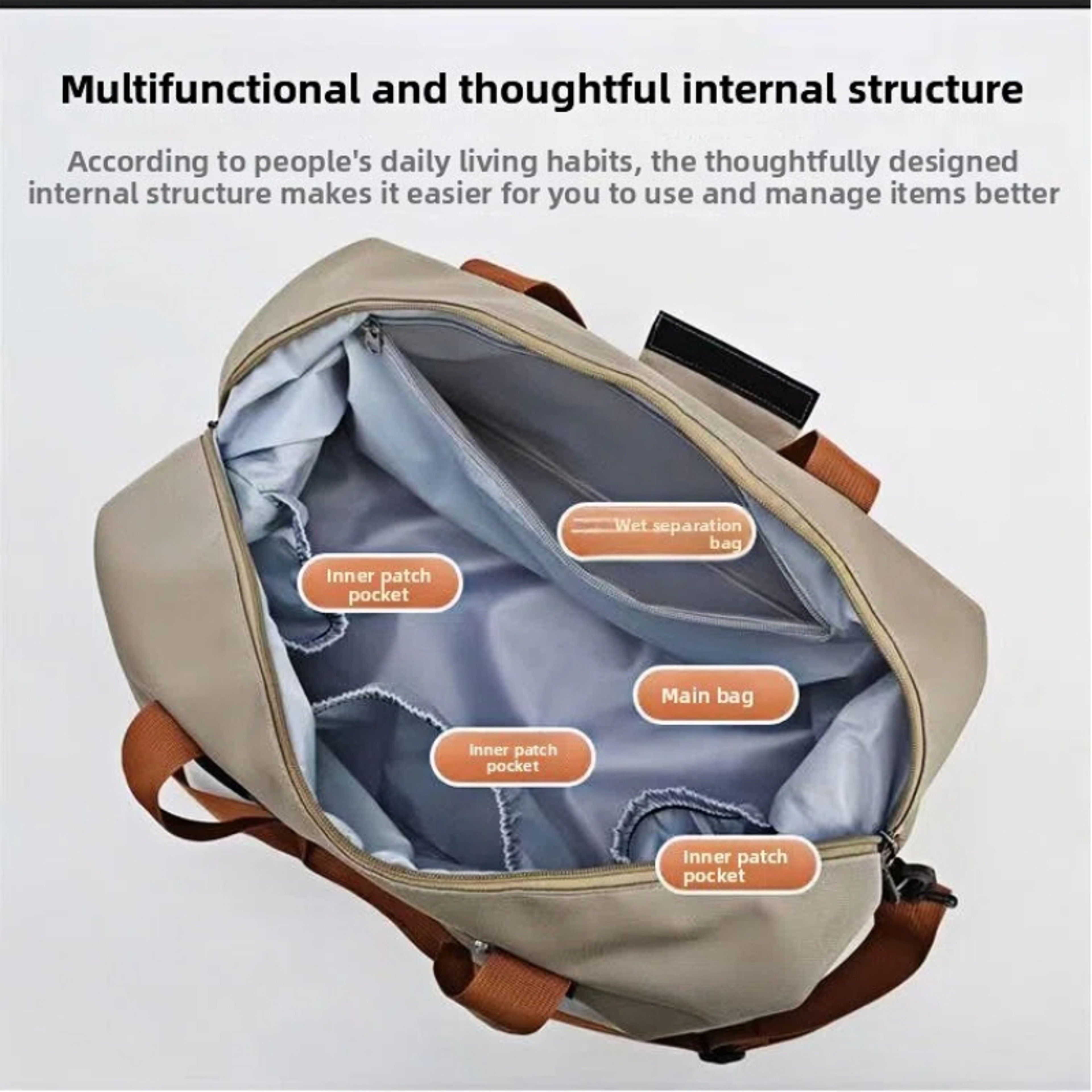 Large Capacity Travel Gym Bag Carry On Weekender Duffel with Shoulder Strap – view 2