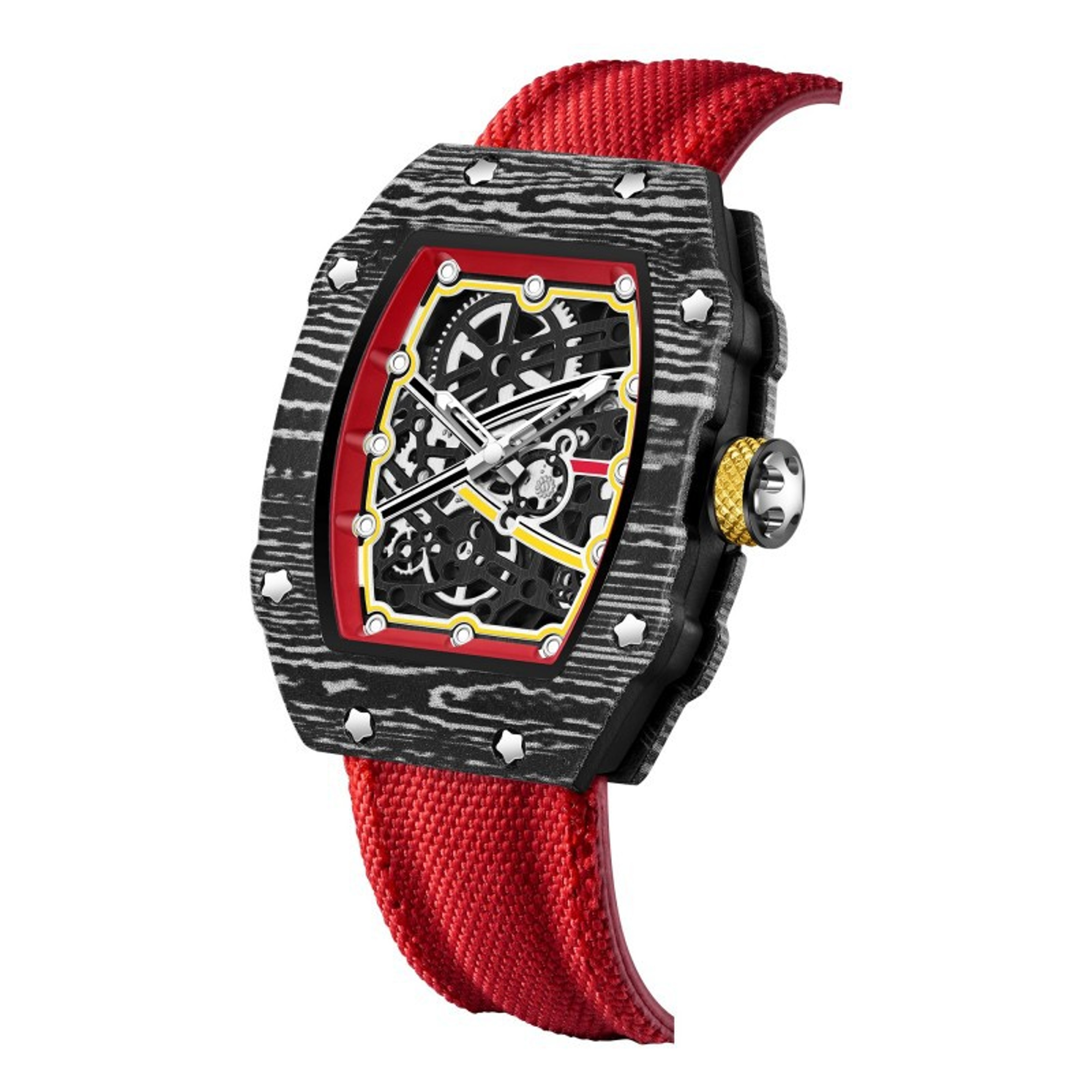 Ultra Thin Barrel Shape Quartz Watch Nylon Strap Stylish Casual Timepiece 1