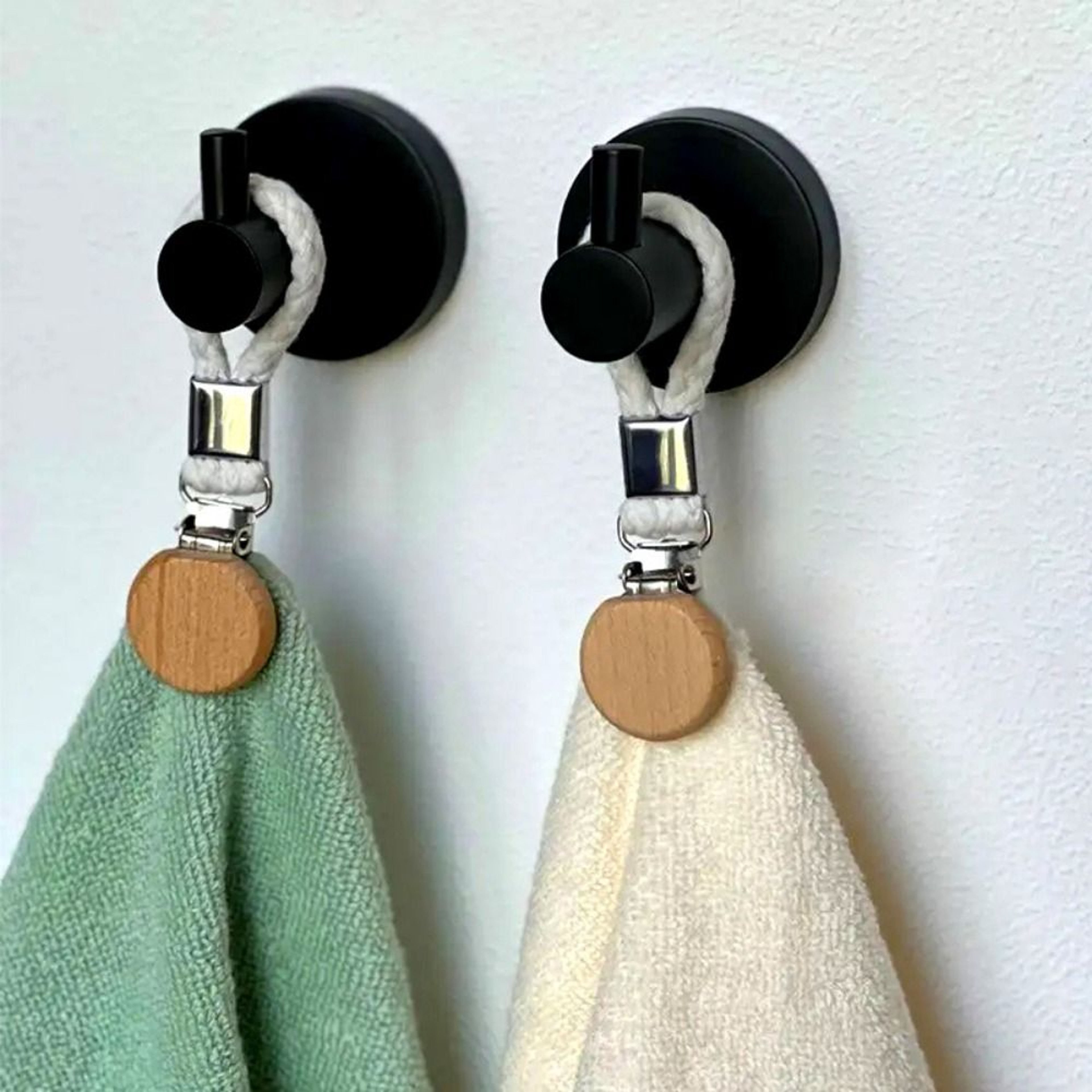Braided Cotton Towel Clip Set Space Saving Towel Holder Loop for Kitchen and Bathroom – view 4