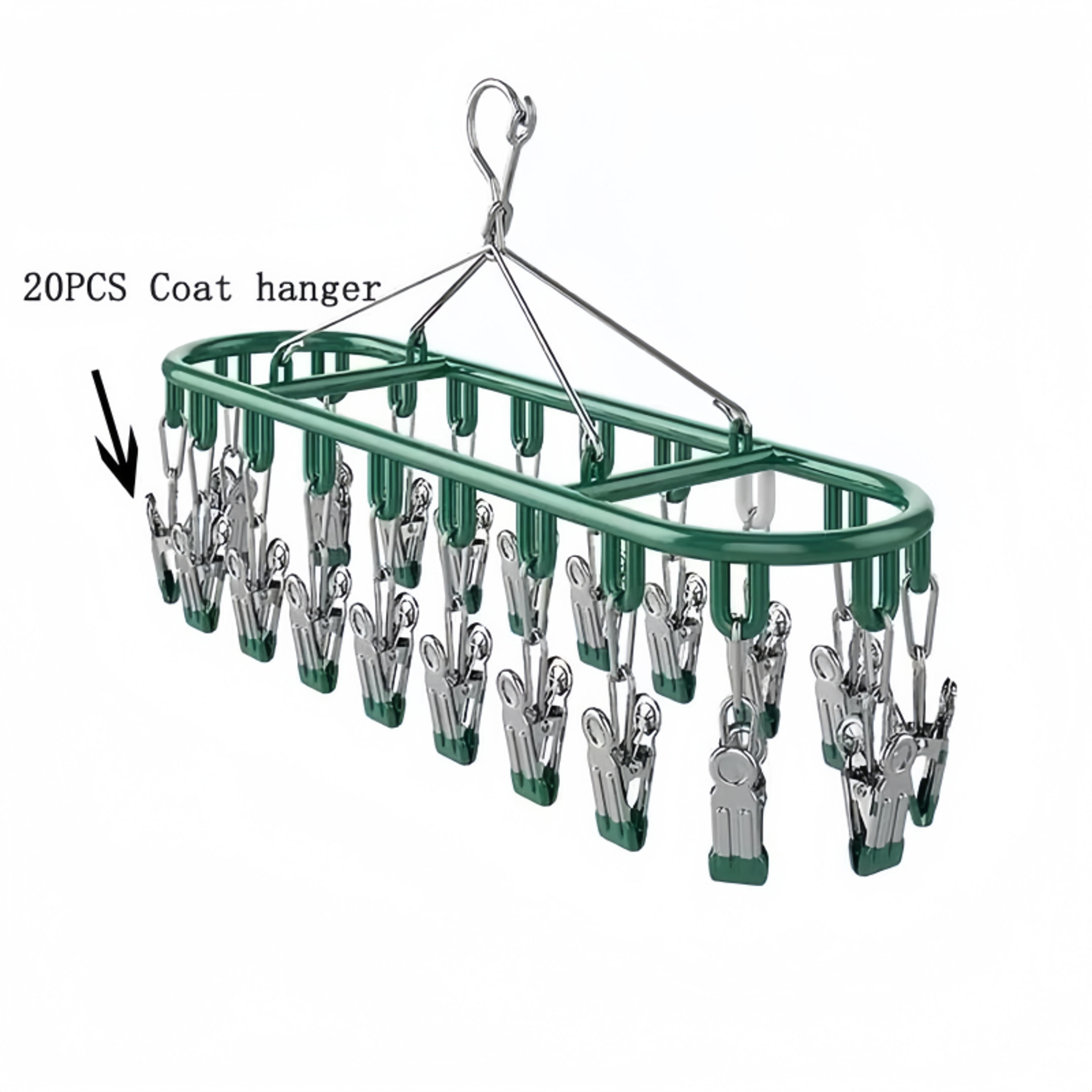 Stainless Steel Sock Drying Rack with Windproof Hooks Portable Clothes Drying Hanger – view 6