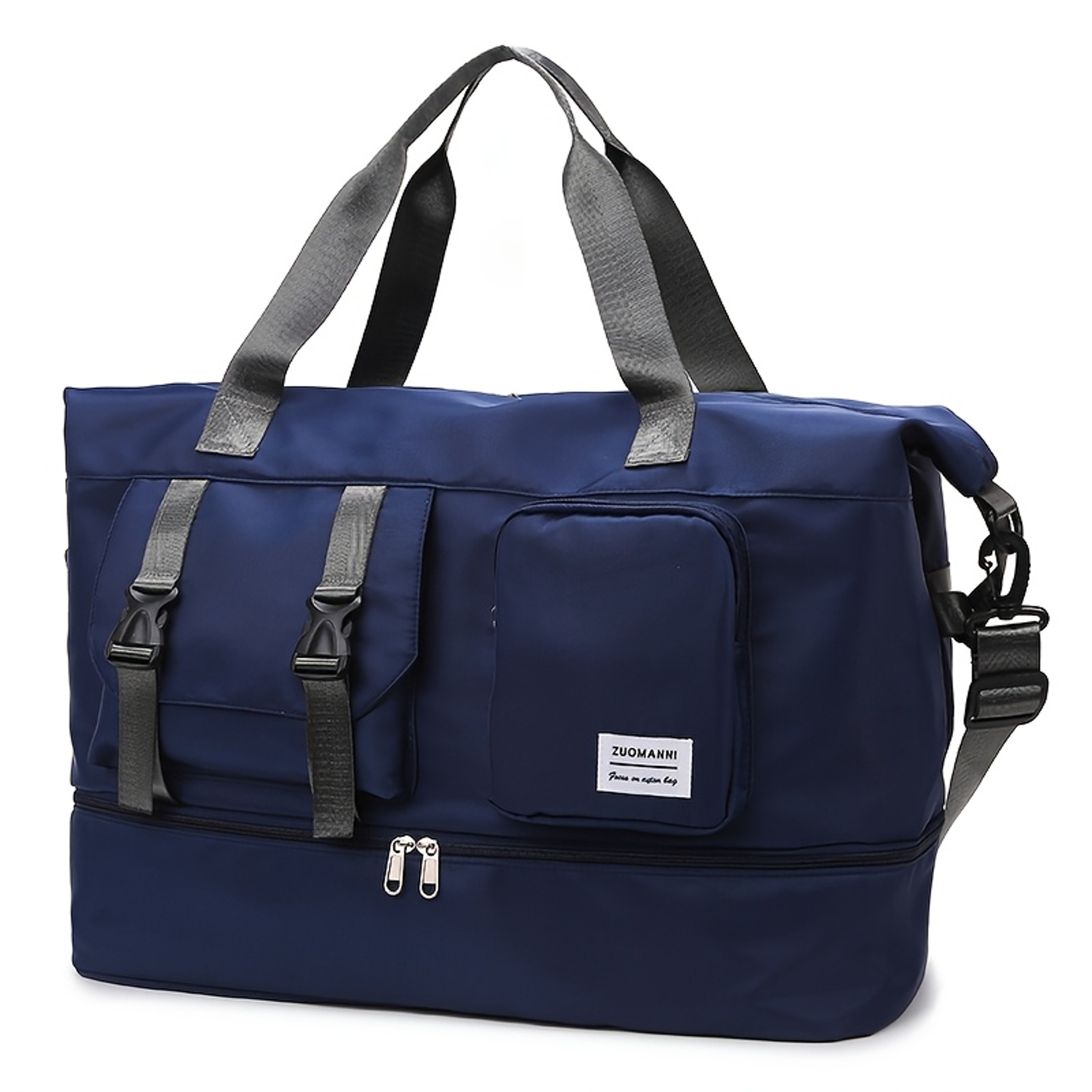 Large Capacity Travel Duffel Bag With Shoe Compartment Durable Gym Tote 6