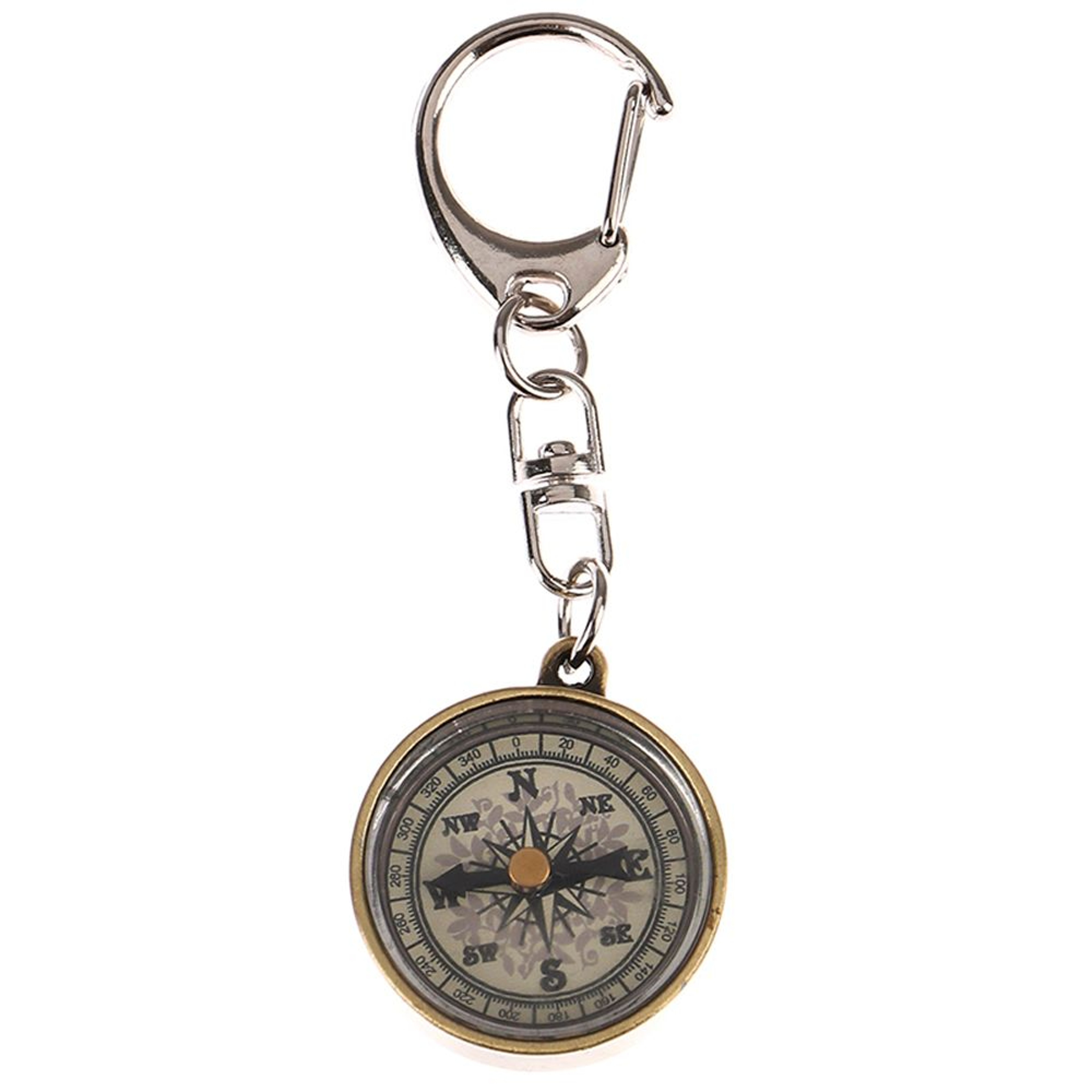 Mini Compass Keychain Vintage Pocket Compass Portable Hiking Navigation Tool 5