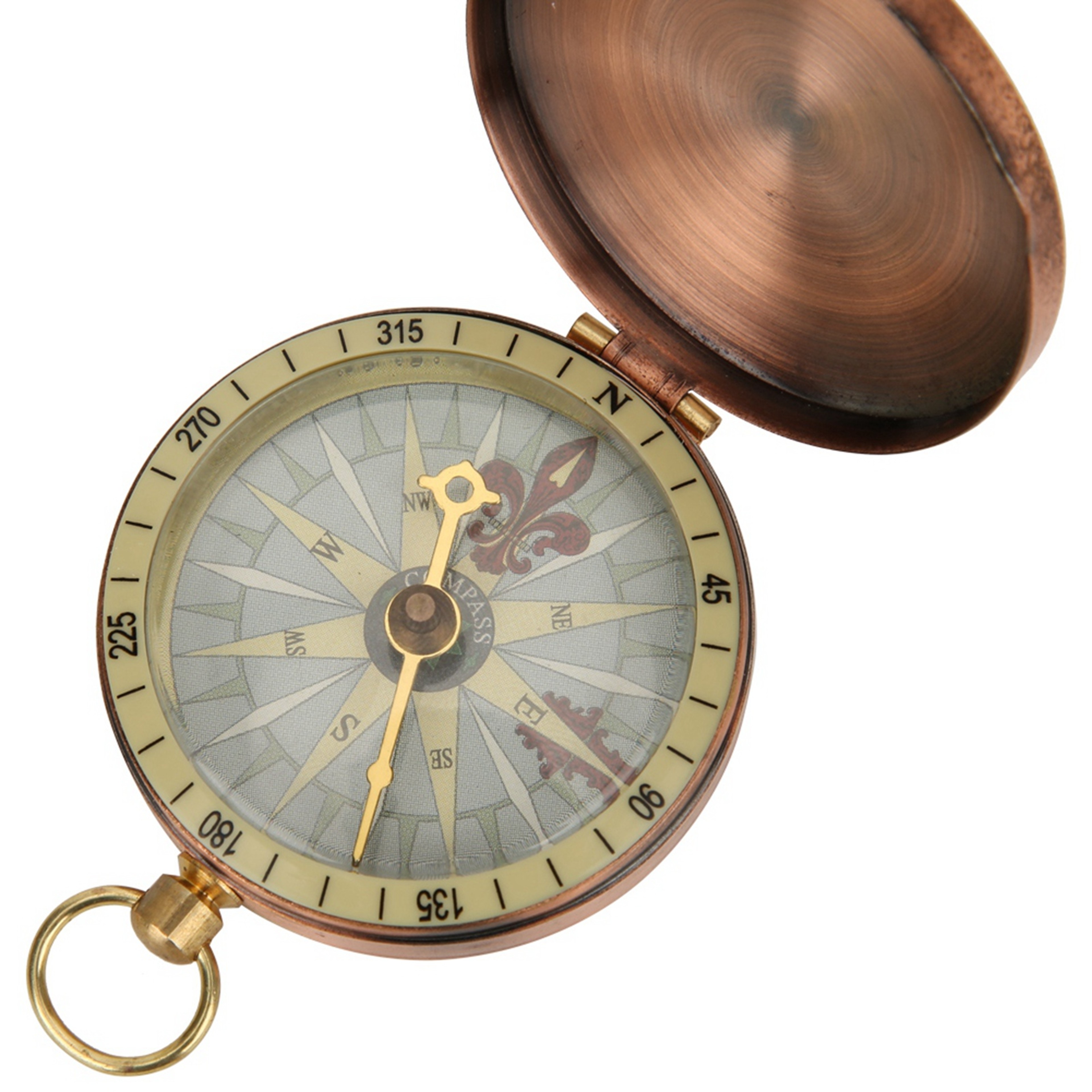 Vintage Copper Compass Pocket Outdoor Navigation Tool for Hiking and Camping – view 3