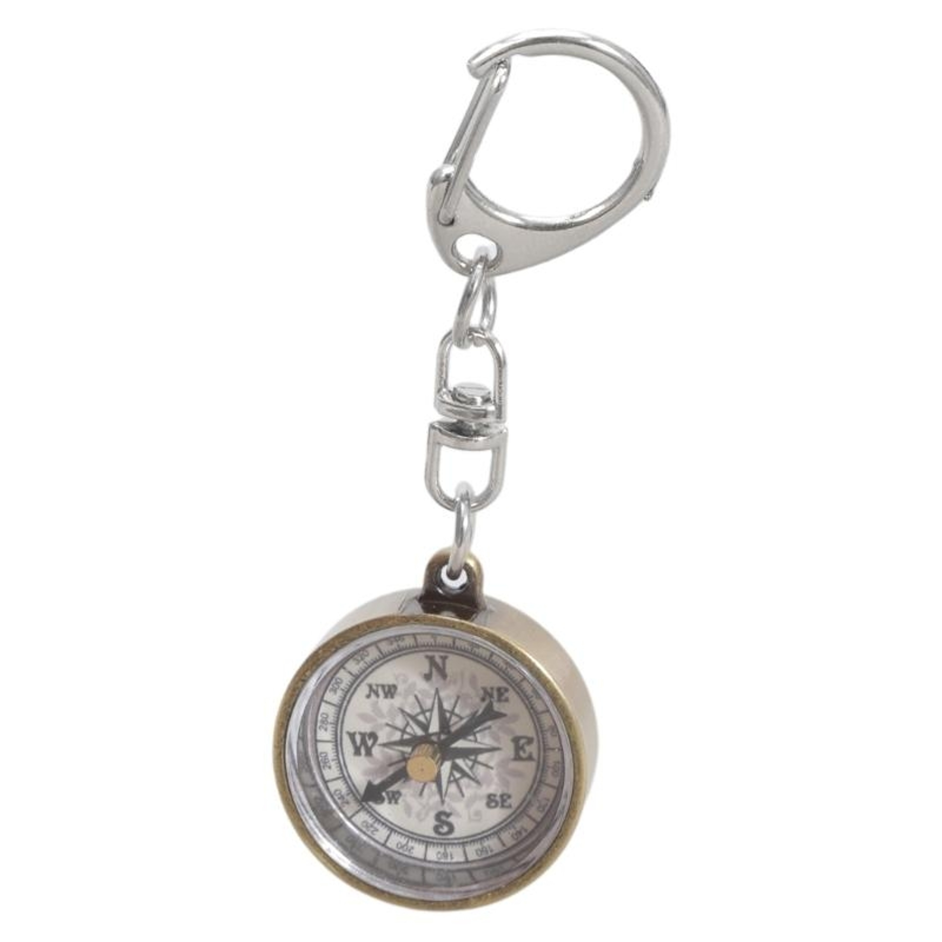 Mini Portable Compass Keychain Retro Survival Hiking Navigation Tool – view 1