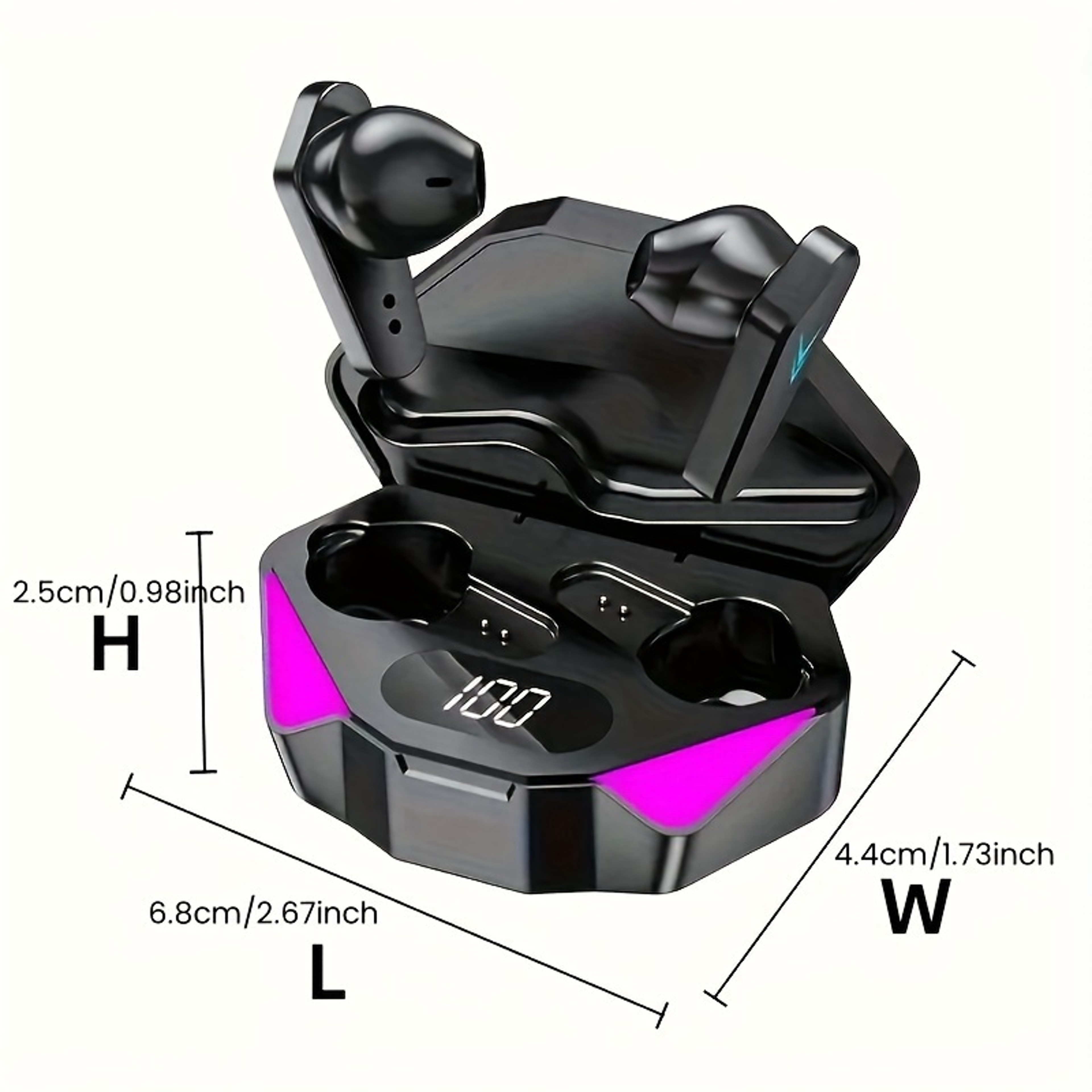 Wireless Bluetooth Earbuds With LED Display Noise Cancelling Gaming Headphones 5