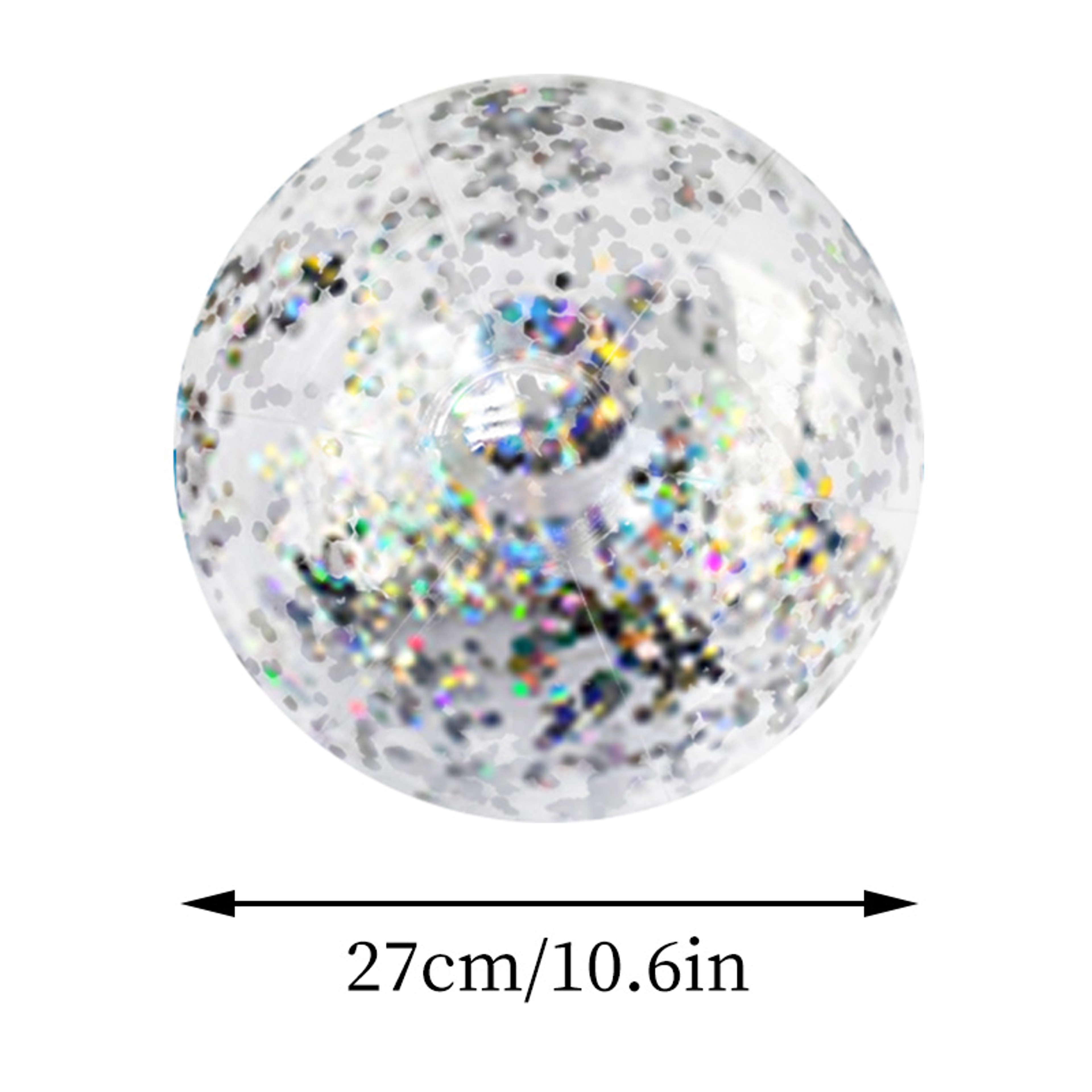 Glitter Sequins Inflatable Beach Ball Clear Pool Toy For Summer Parties 8