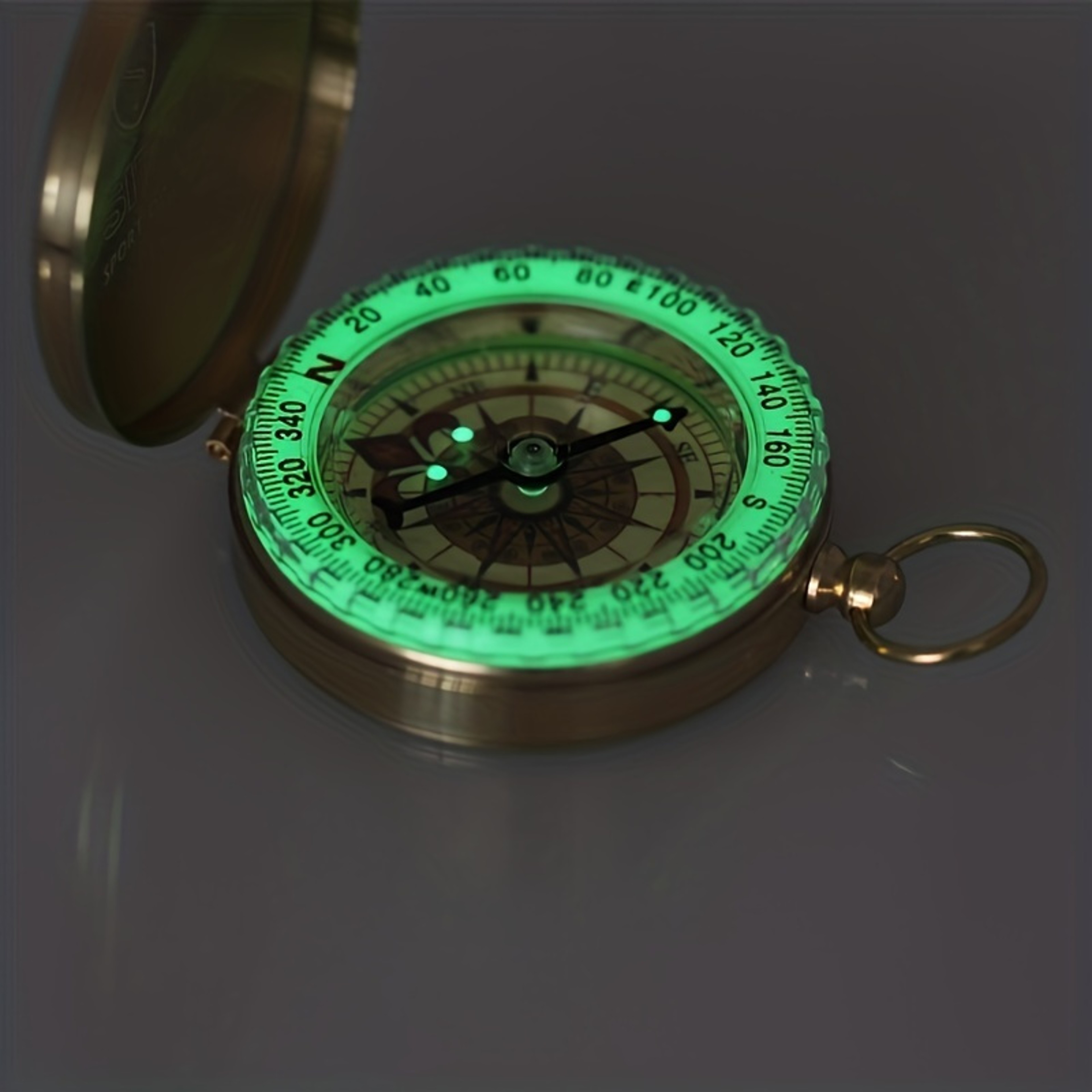Glow in the Dark Survival Compass Portable Outdoor Hiking Navigation Tool – view 2