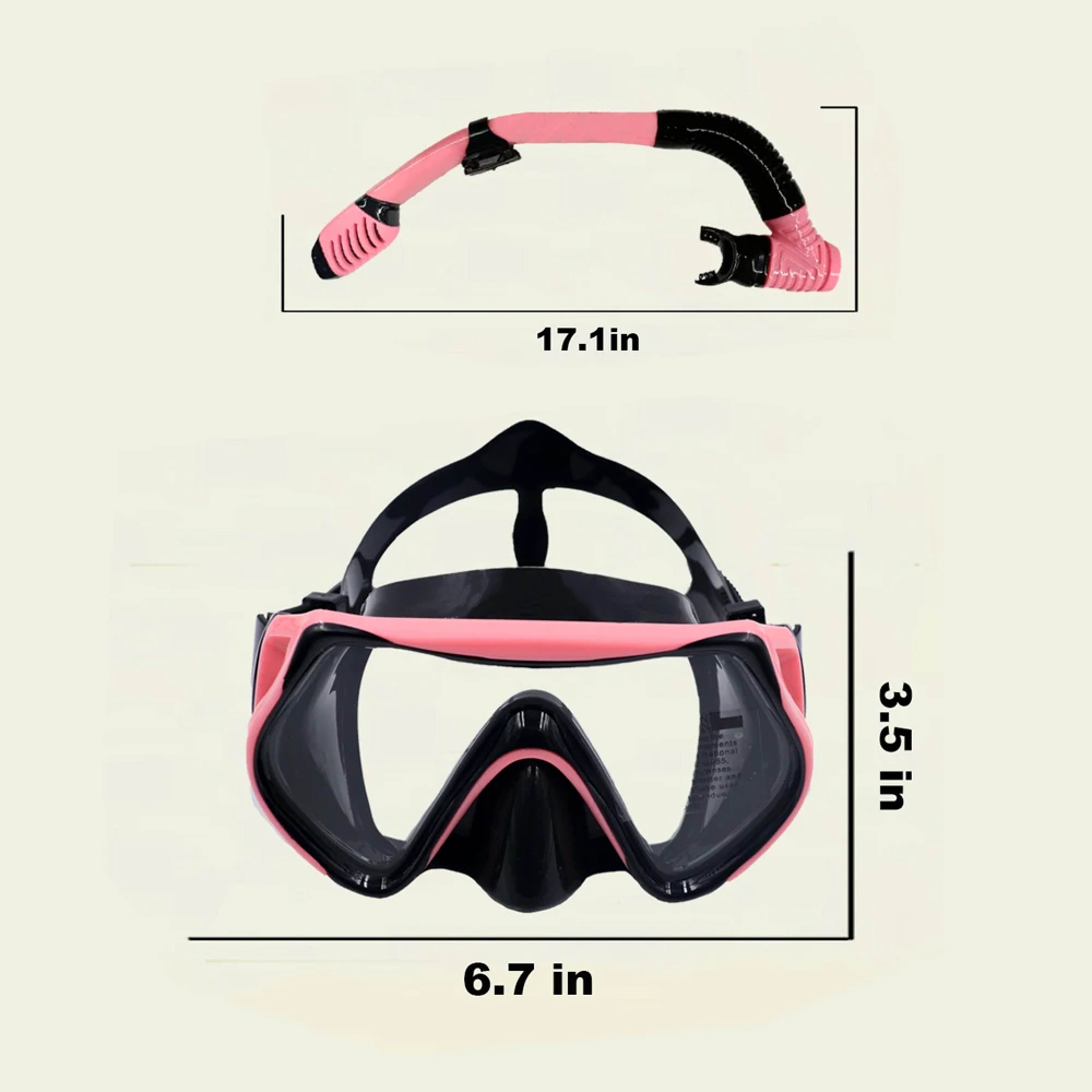 Kids Snorkeling Mask Set Anti Fog Swim Goggles With Nose Cover And Dry Top Snorkel 5