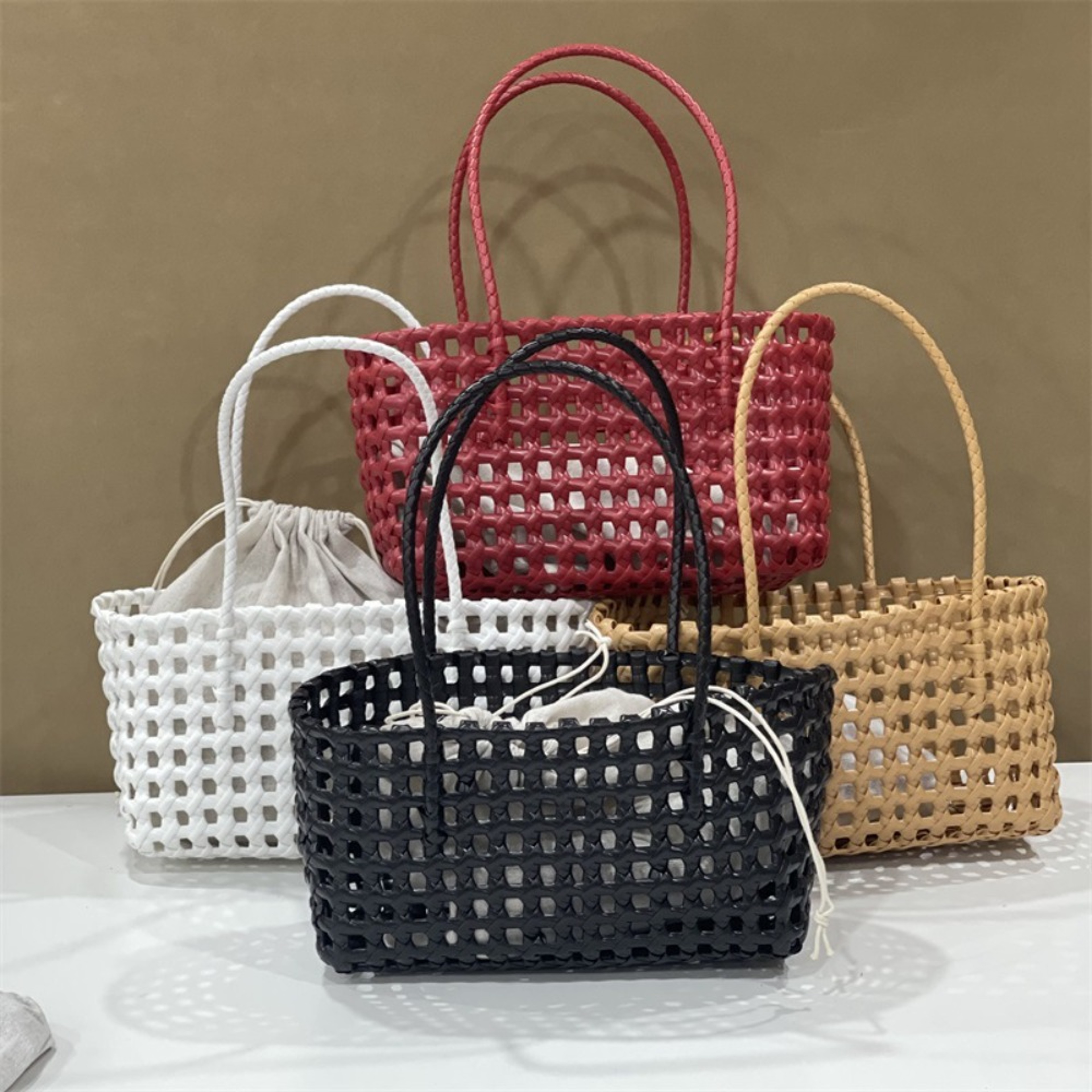 Beach Tote Bag Large Capacity Hollow PVC Summer Shoulder Handbag 0
