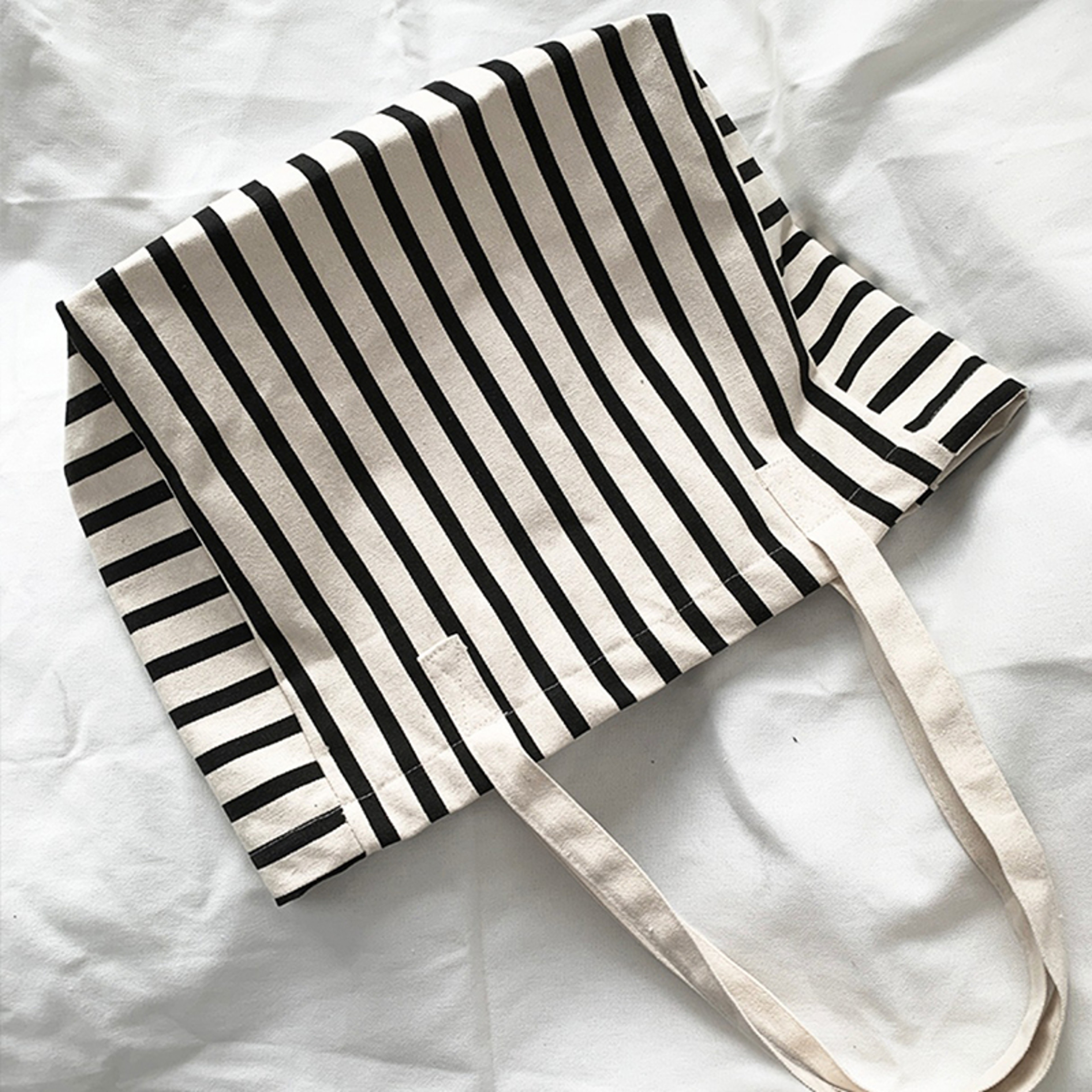 Striped Canvas Beach Tote Bag Large Capacity Summer Shoulder Handbag For Women 5