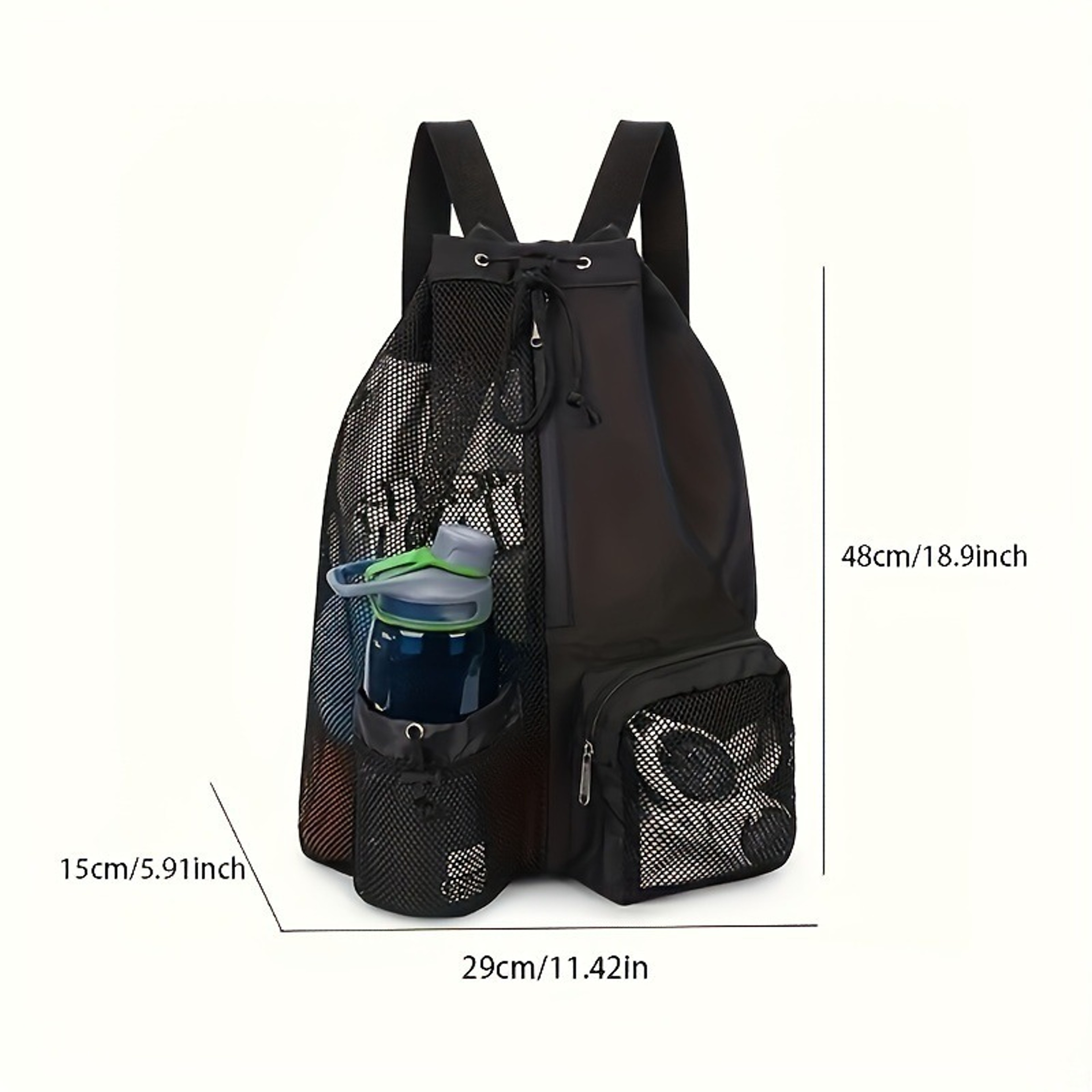 Breathable Mesh Drawstring Backpack Wet Dry Swim Gym Beach Bag 4