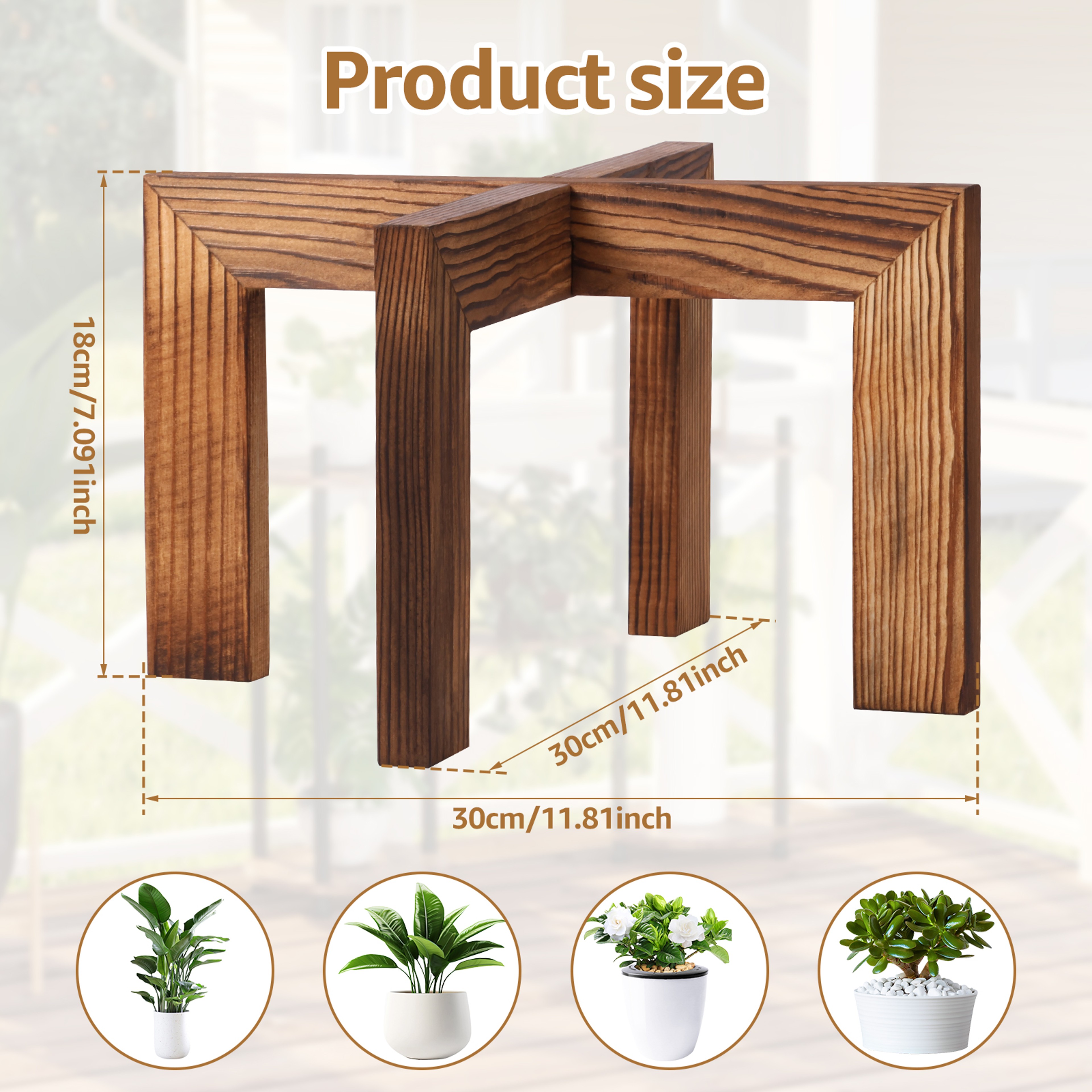 Modern Wooden Plant Stand Indoor Minimalist Flower Pot Holder For Home Decor 5