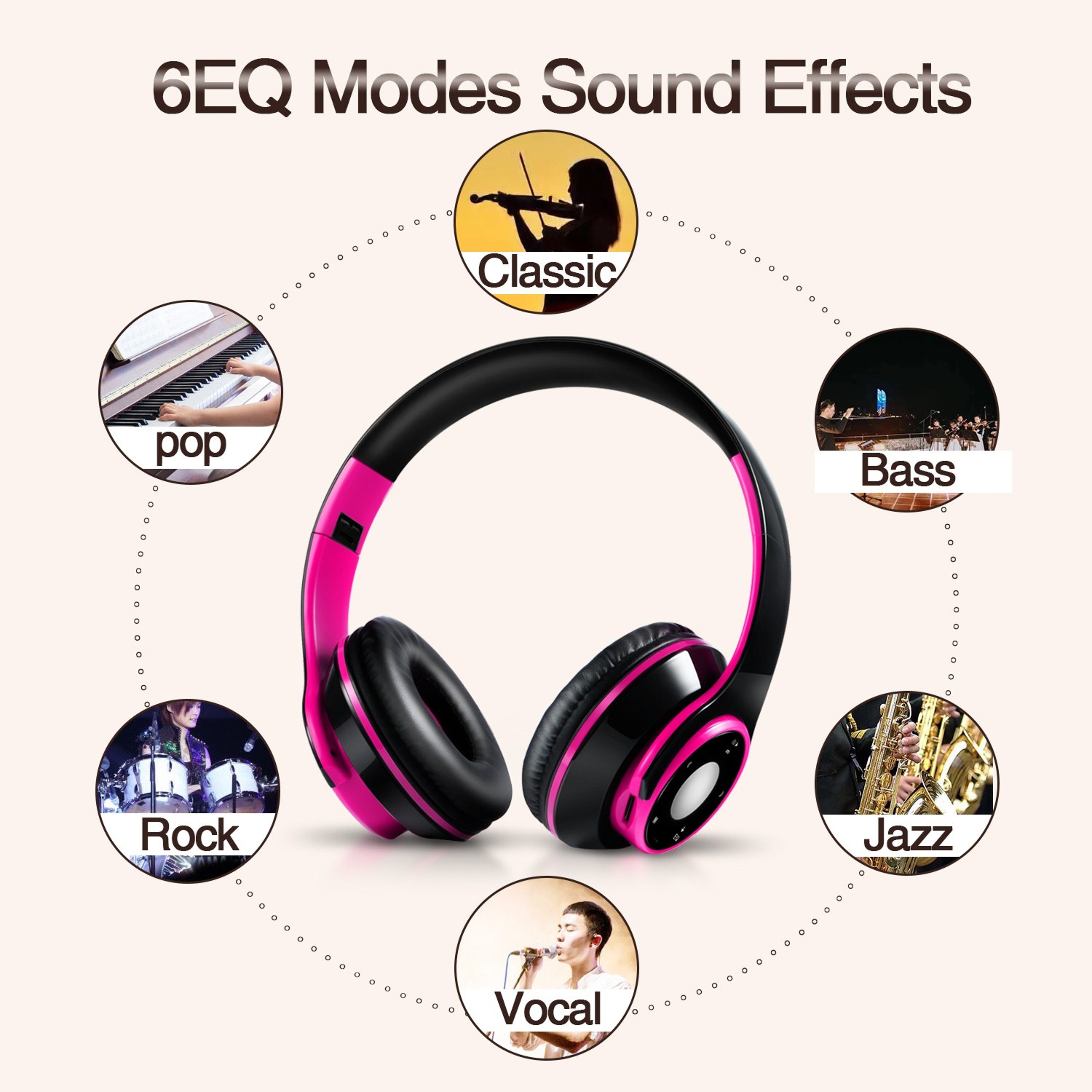 Wireless Bluetooth Headphones Foldable Stereo Sport Headset 3