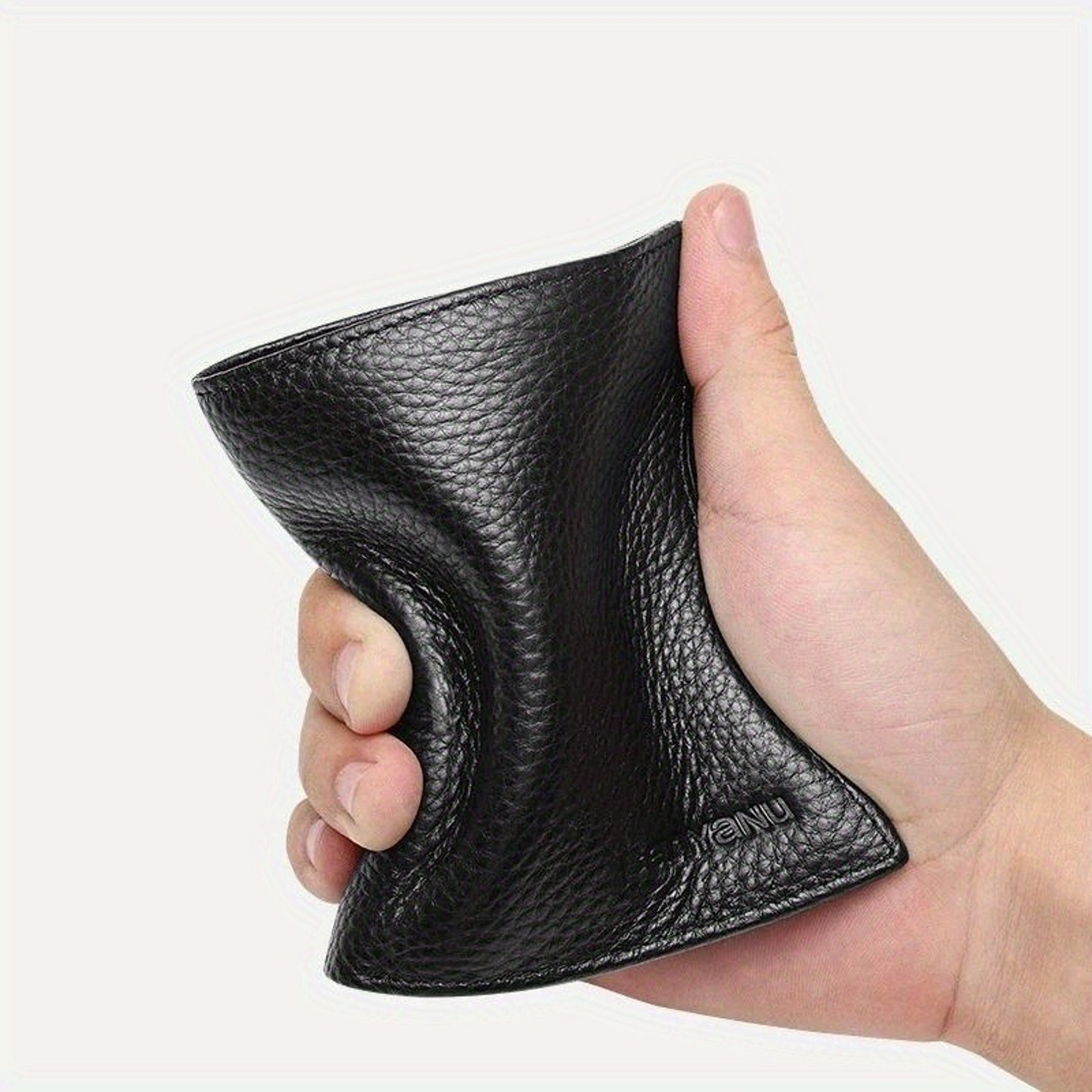 Genuine Leather RFID Blocking Slim Wallet For Men Vertical Card Holder With Coin Pocket 4