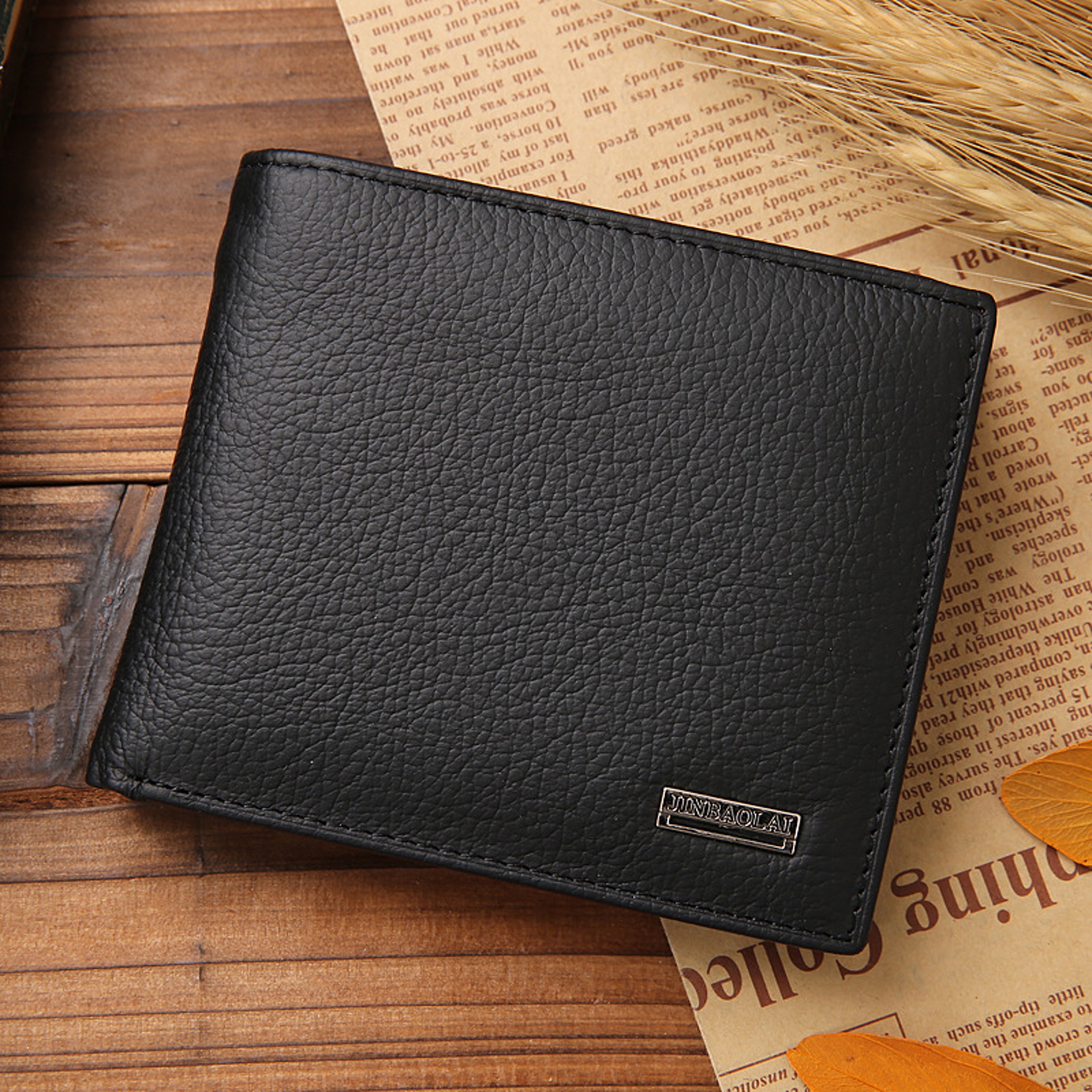 Genuine Leather Wallet For Men Slim Waterproof Credit Card Holder With Coin Pocket 1