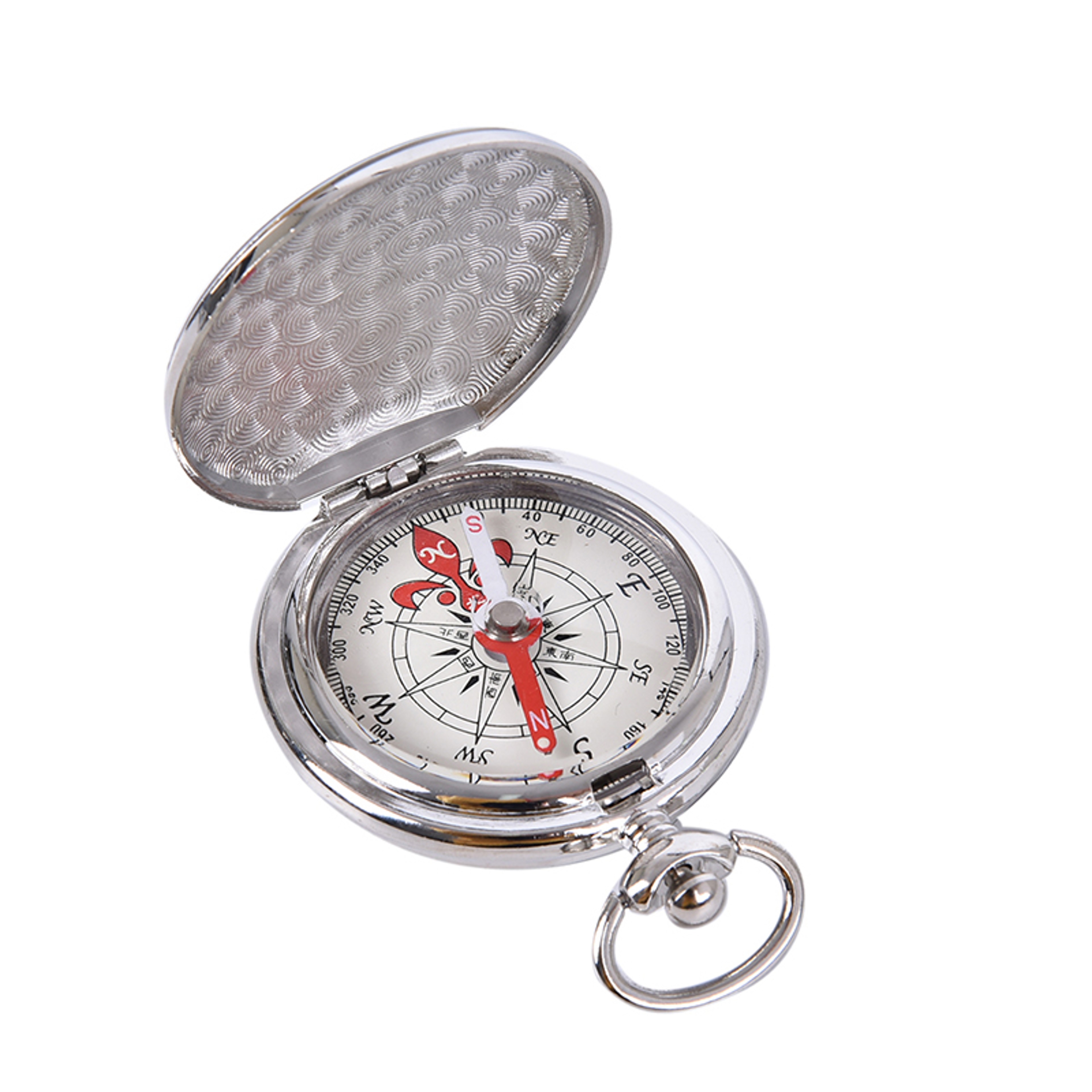 Vintage Pocket Watch Compass Keychain Portable Hiking Navigation Tool 3
