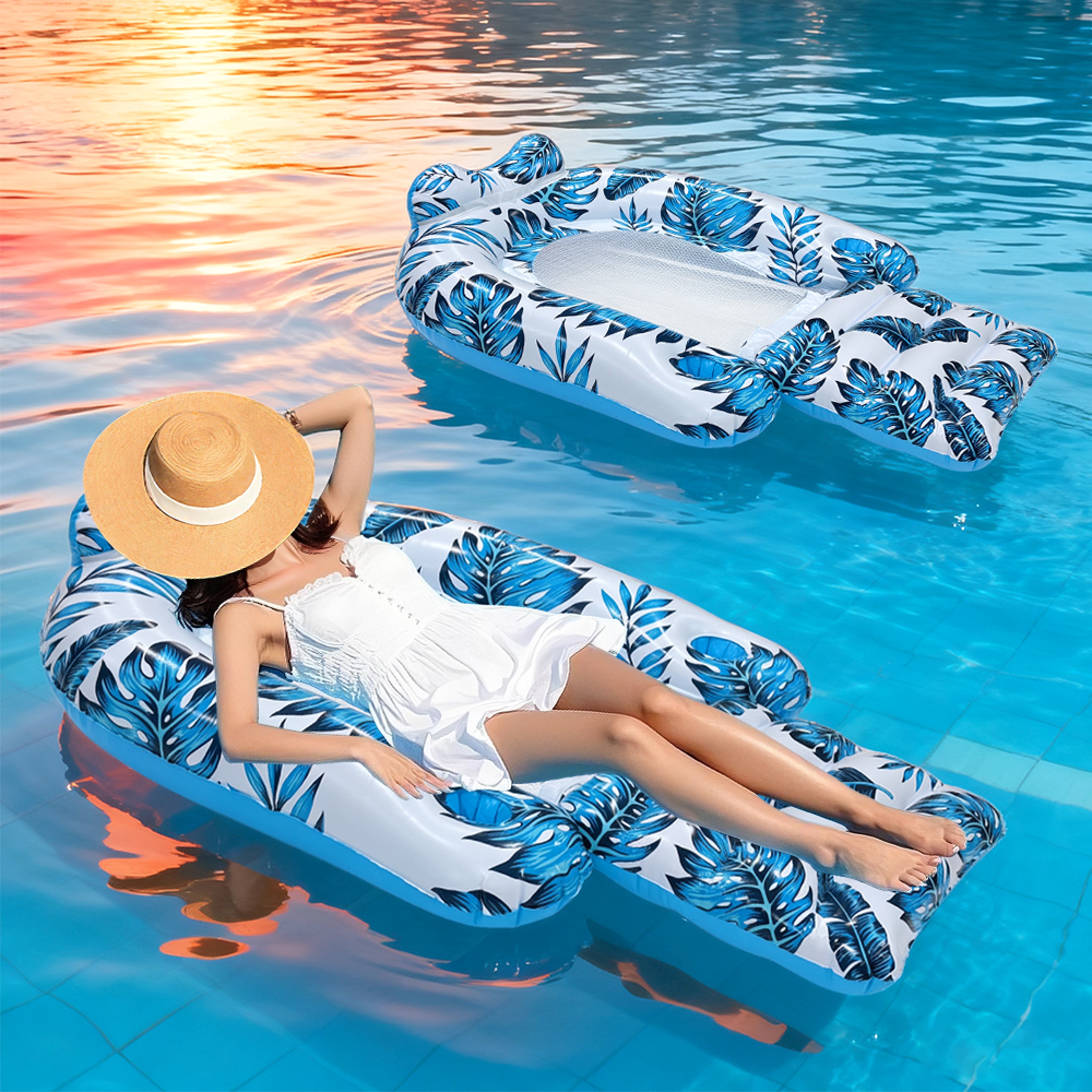 Inflatable Pool Lounge Chair Floating Seat For Beach Lake Relaxation 1