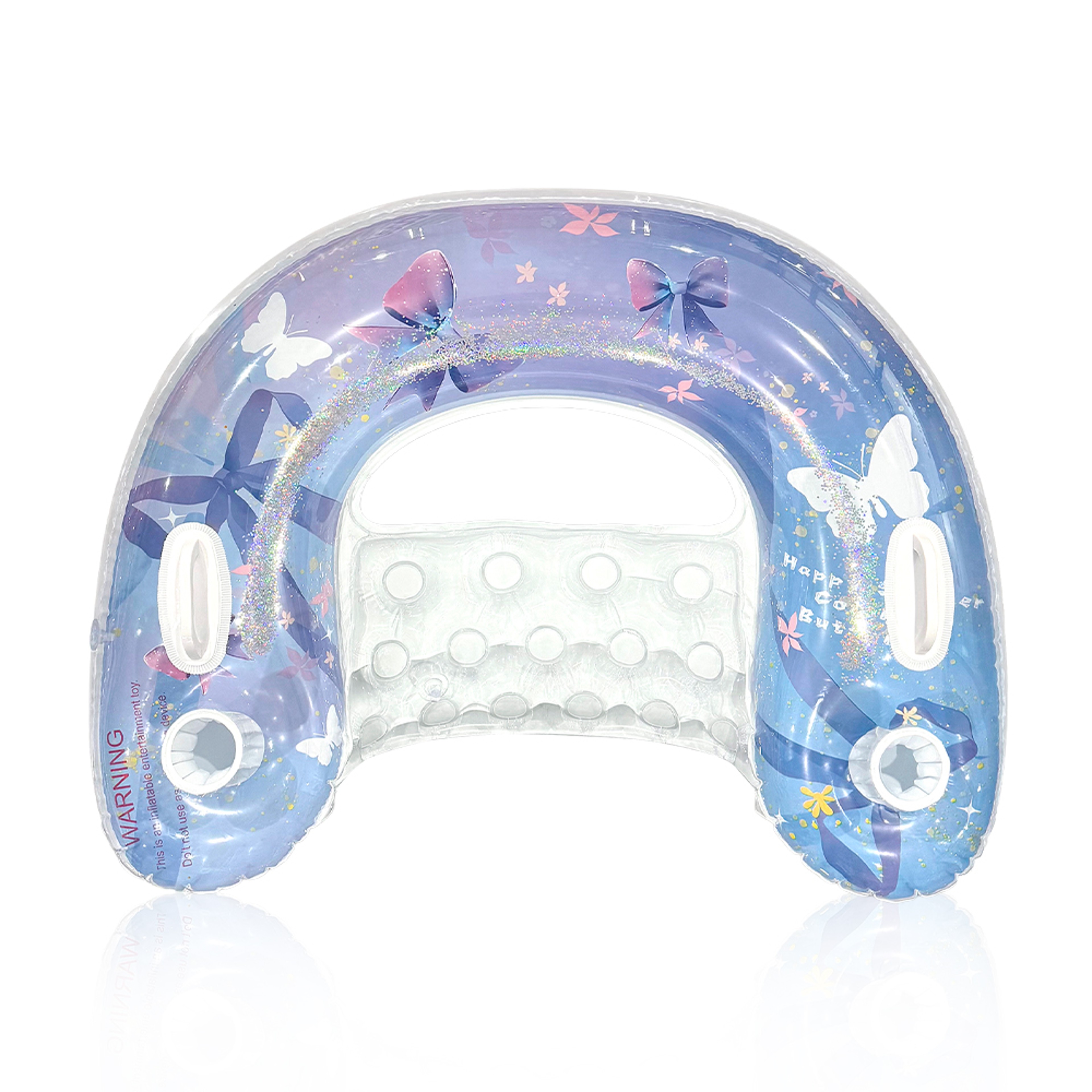 Inflatable Sequin Pool Float Chair U Shaped Lounge for Beach and Pool Relaxation – view 7