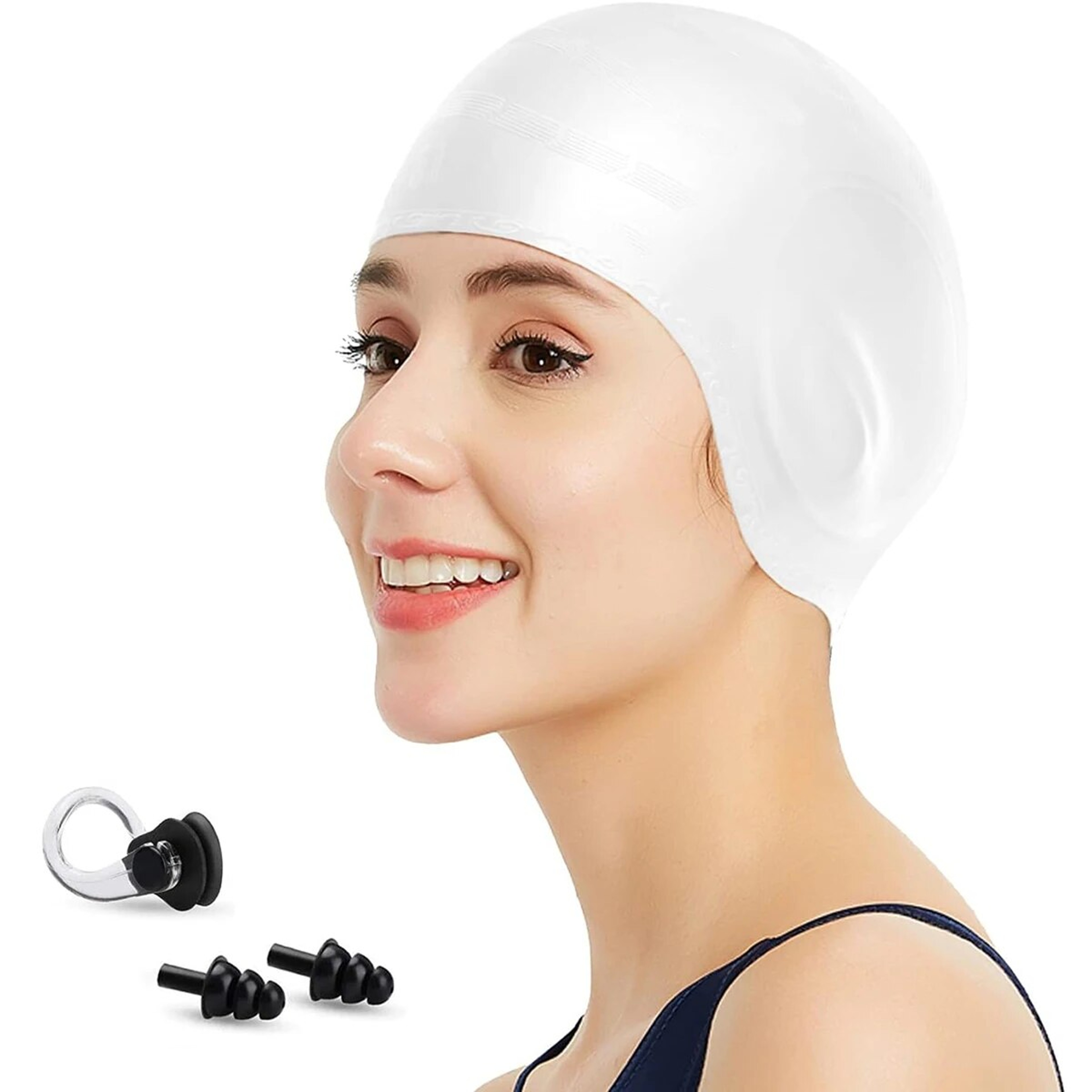 Silicone Waterproof Swimming Cap With Ear Protection For Men And Women 3