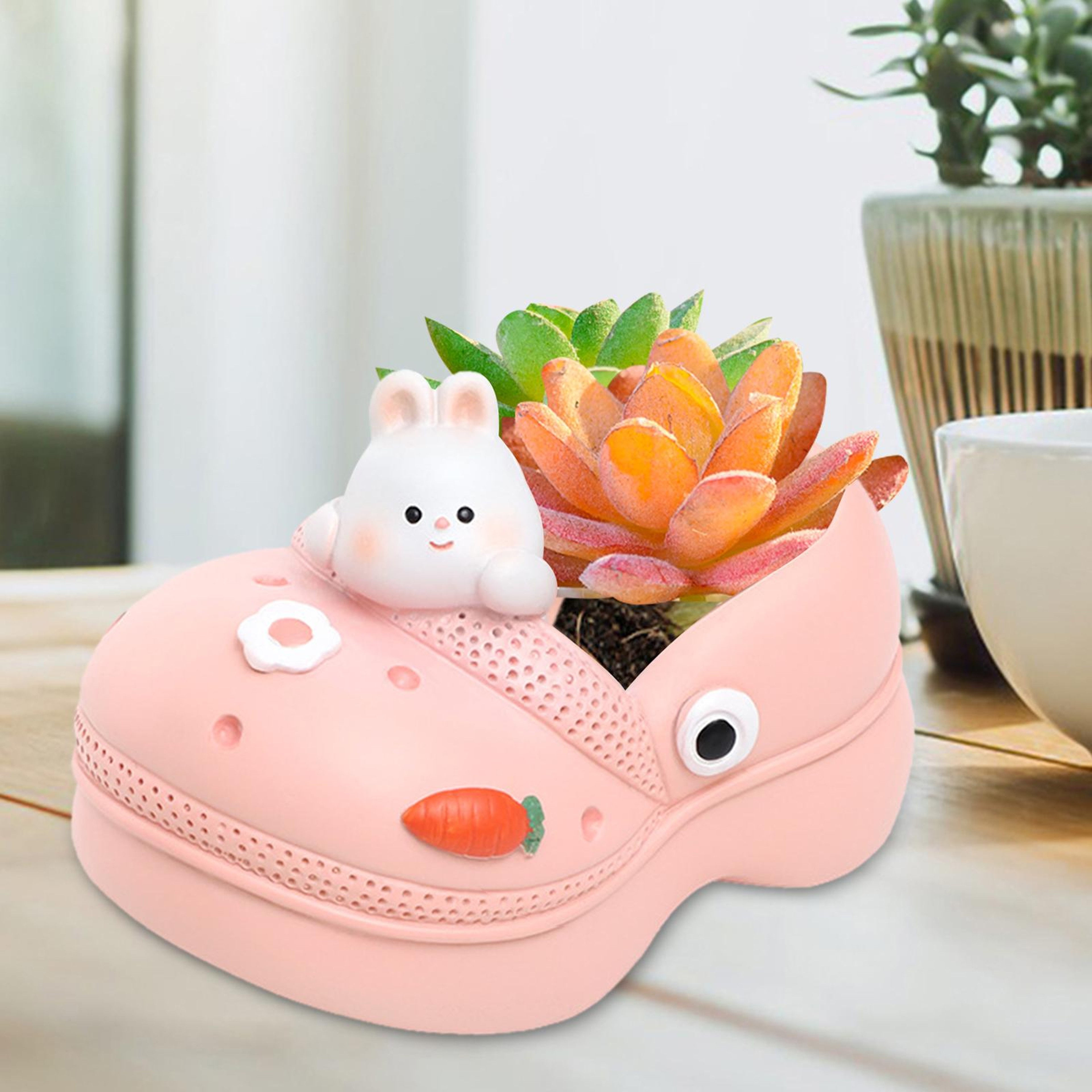Creative Resin Planter Pot With Drainage Hole Decorative Indoor Flower Pot 5