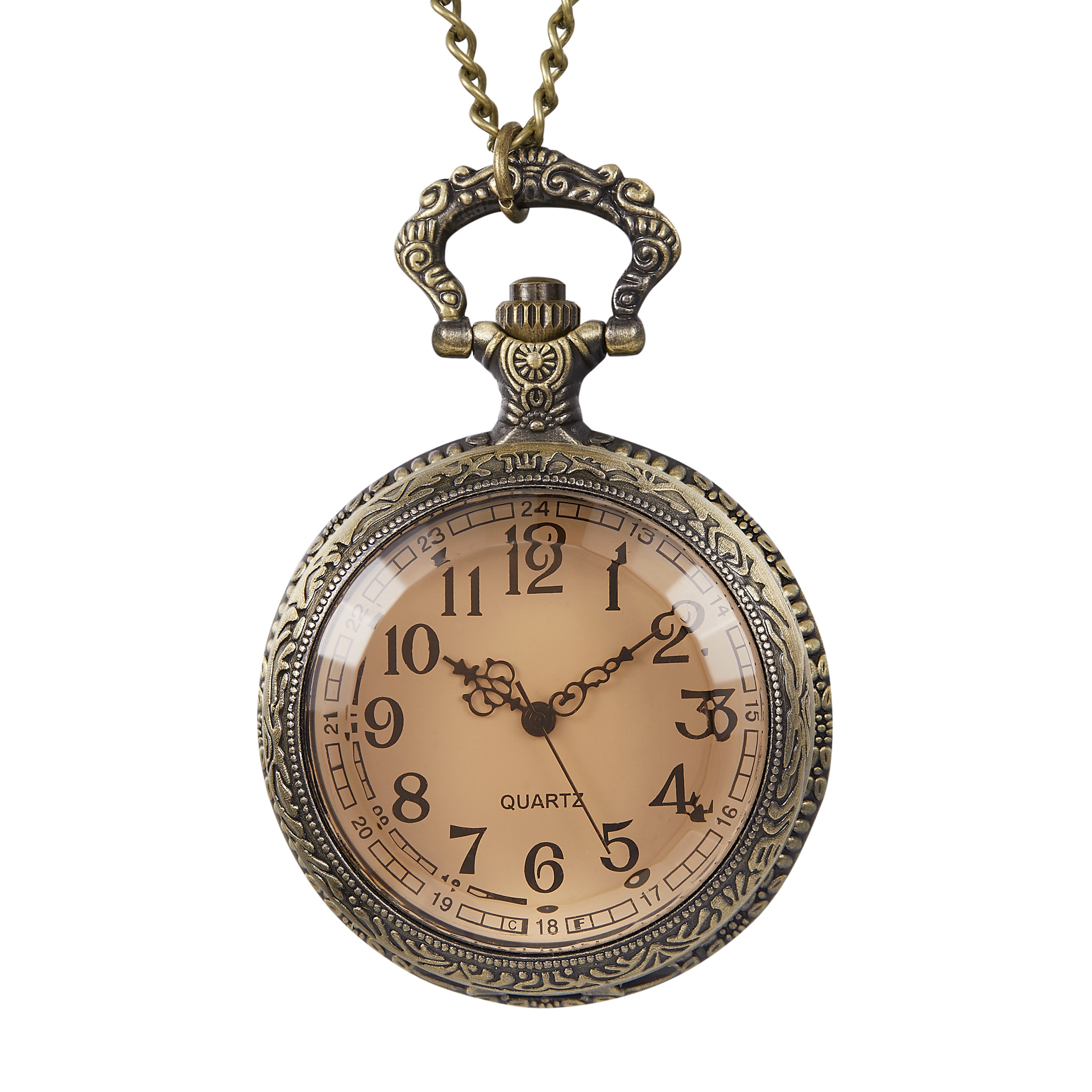Retro Digital Pocket Watch With Flip Cover Quartz Chain Necklace For Men 0