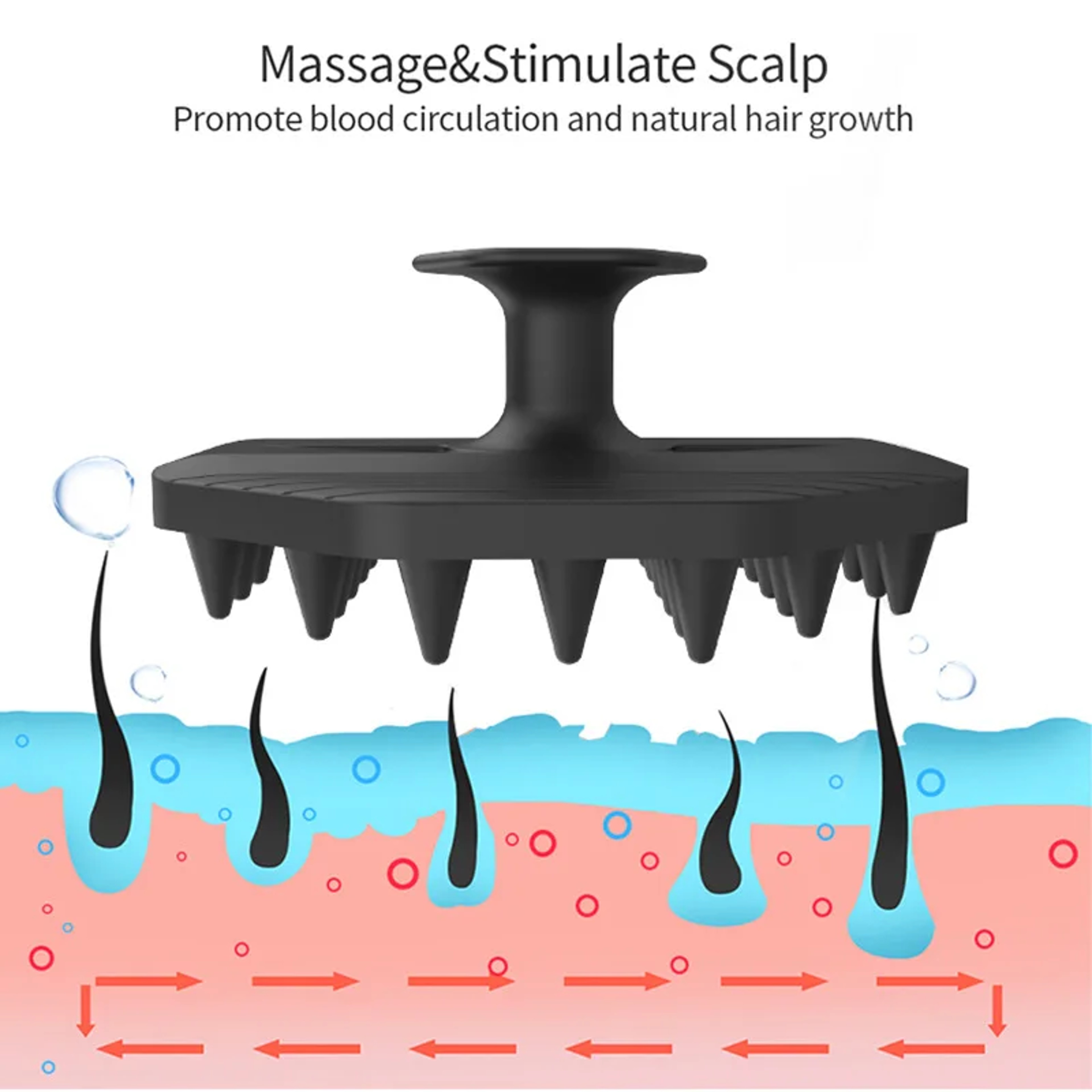Silicone Scalp Massager Shampoo Brush For Deep Clean Hair Care 2
